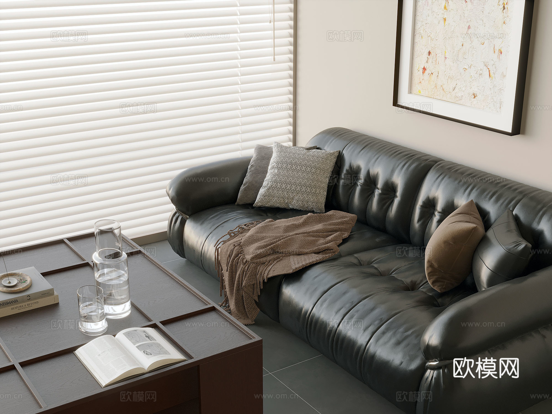 现代多人沙发su模型