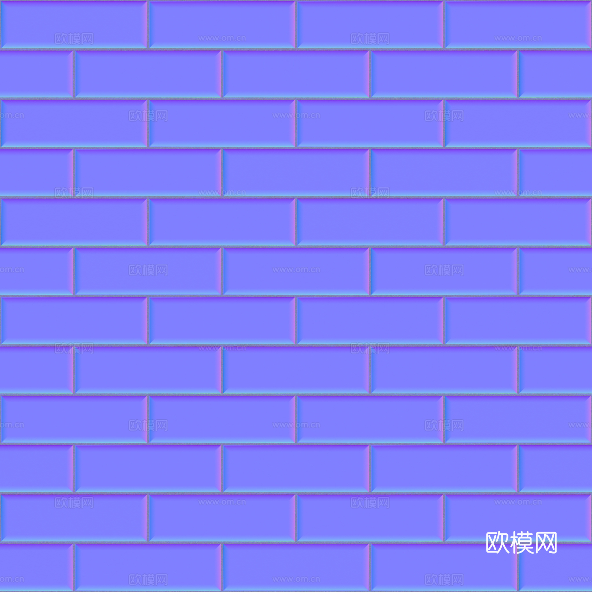 无缝深绿色琉璃瓷砖墙砖仿古砖 PBR材质贴图 2k