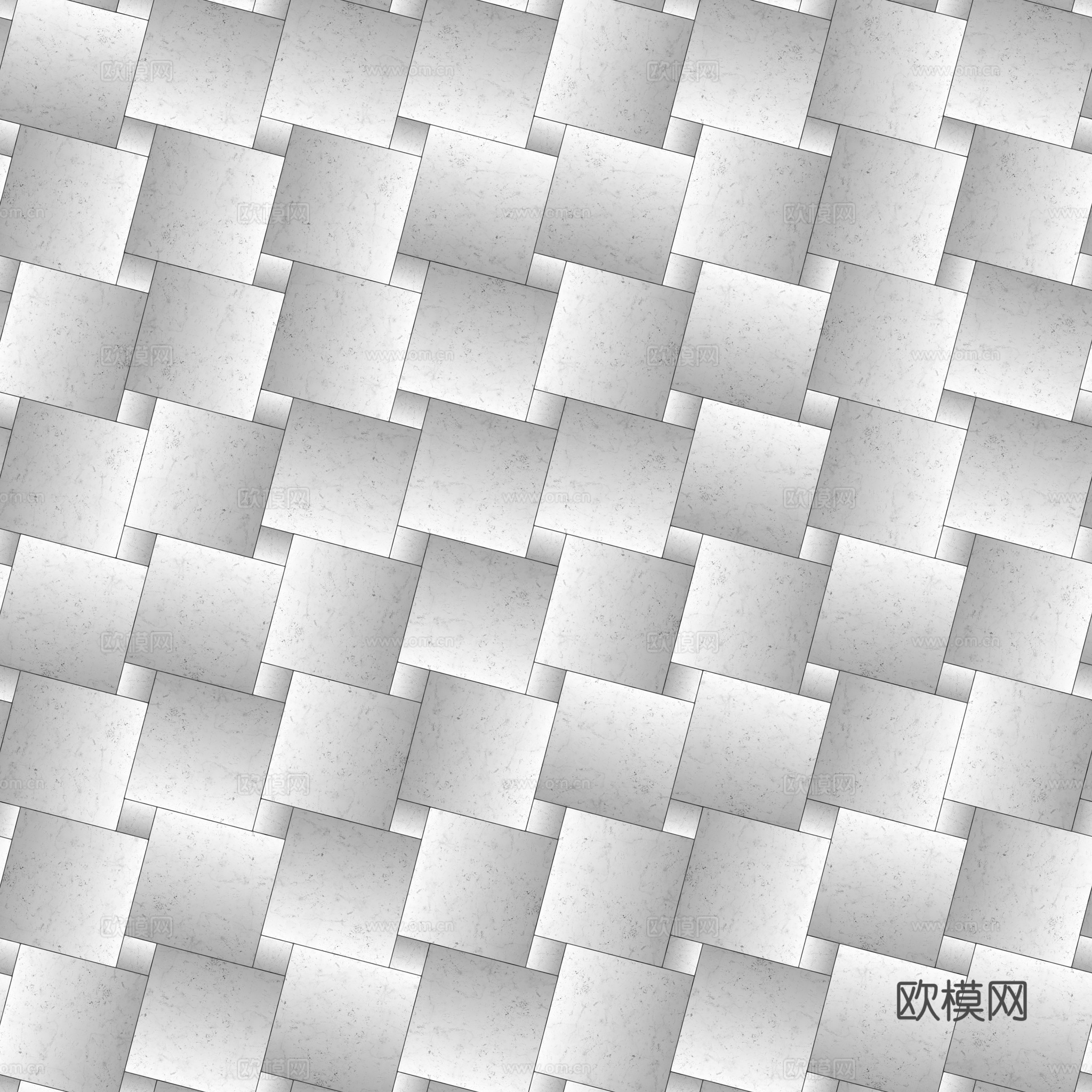 欧式 简欧 法式 无缝黑白拼花瓷砖地砖 PBR材质贴图 2k