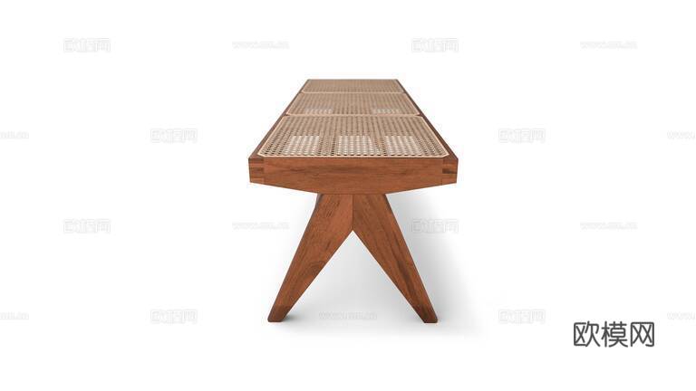 Cassina 中古风床尾凳3d模型下载（渲染图5）