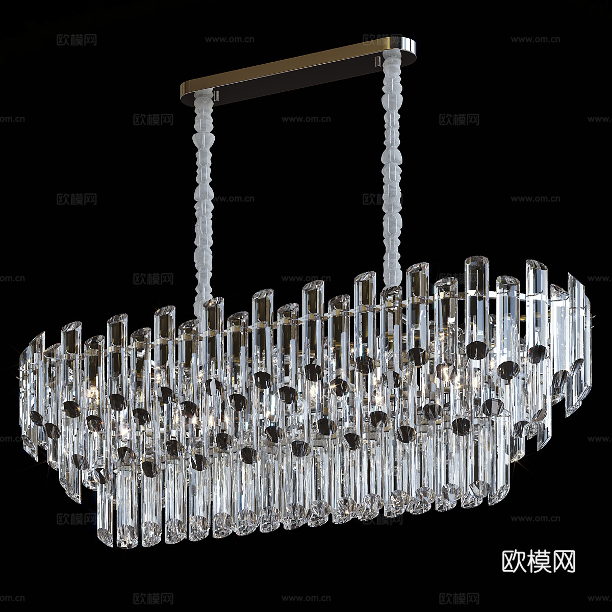 现代轻奢水晶装饰吊灯3d模型