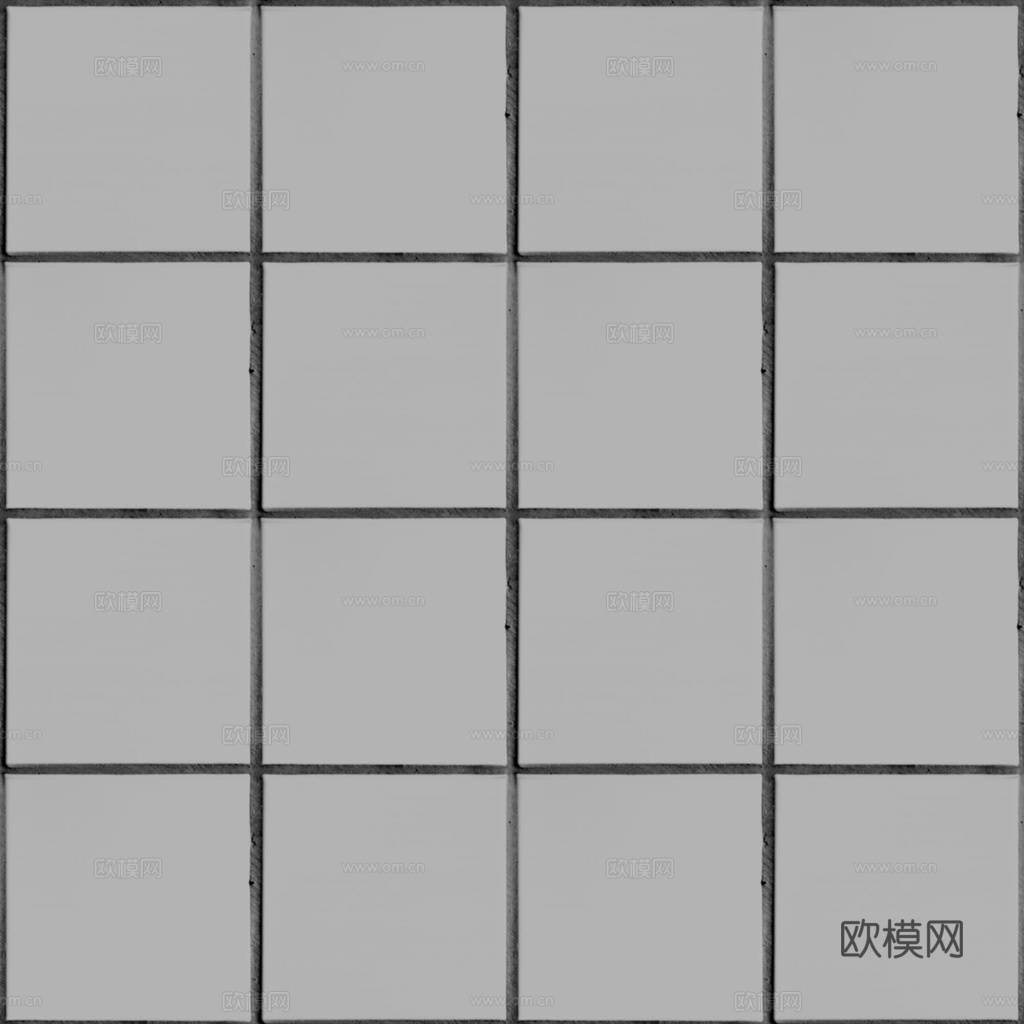 无缝灰色方形瓷砖墙砖地砖户外砖 PBR材质贴图 1k