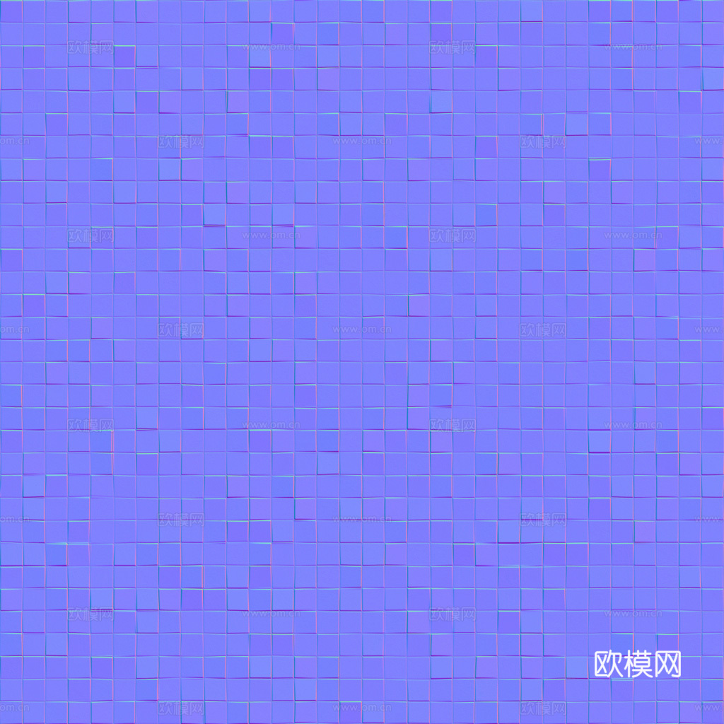 无缝墨绿马赛克瓷砖 PBR材质贴图 1k