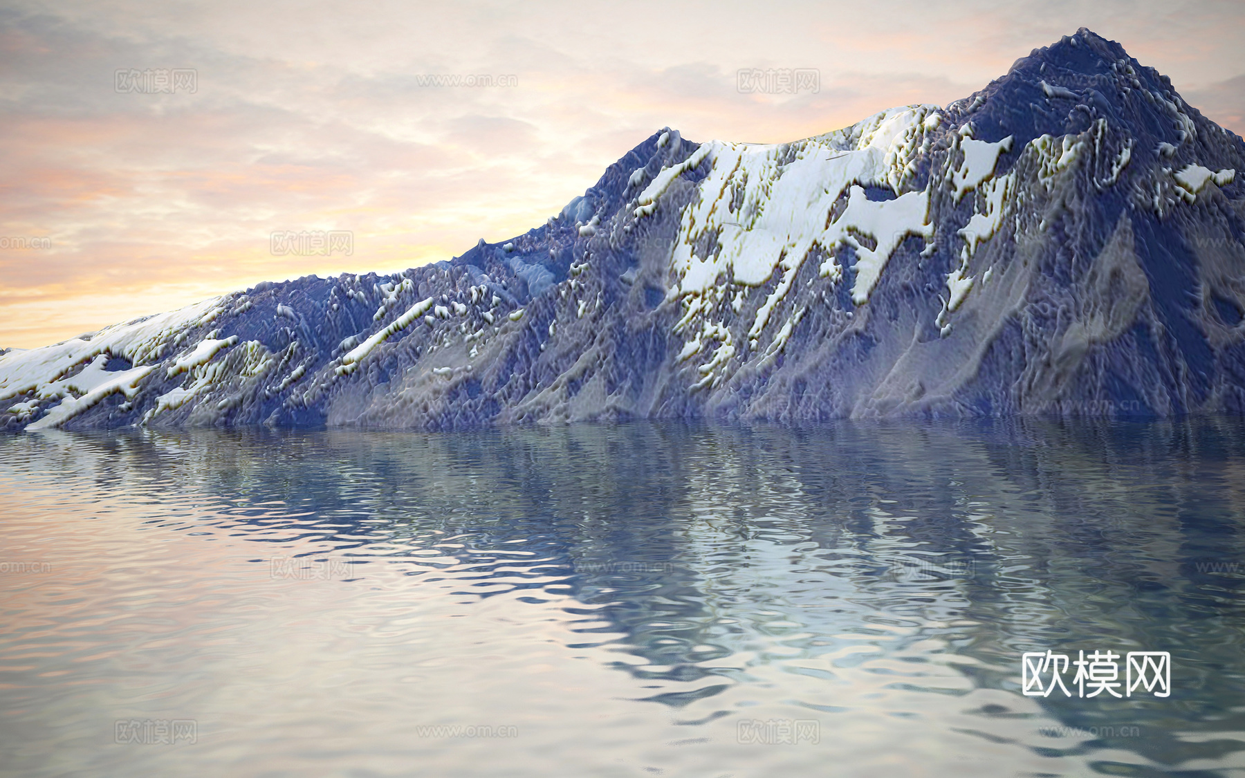 现代景观园林假山假水3d模型下载