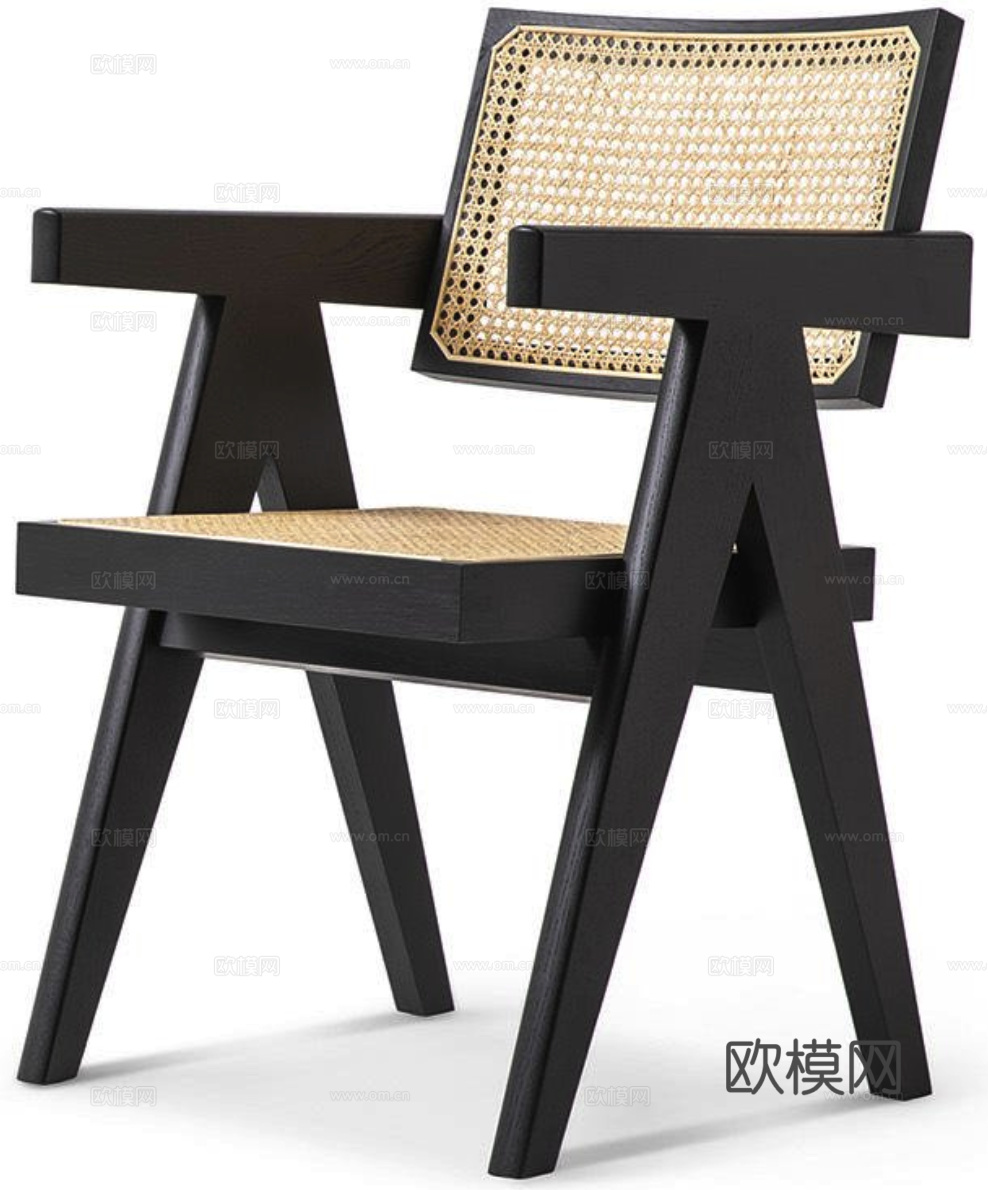 Cassina 中古风餐椅3d模型下载（渲染图2）