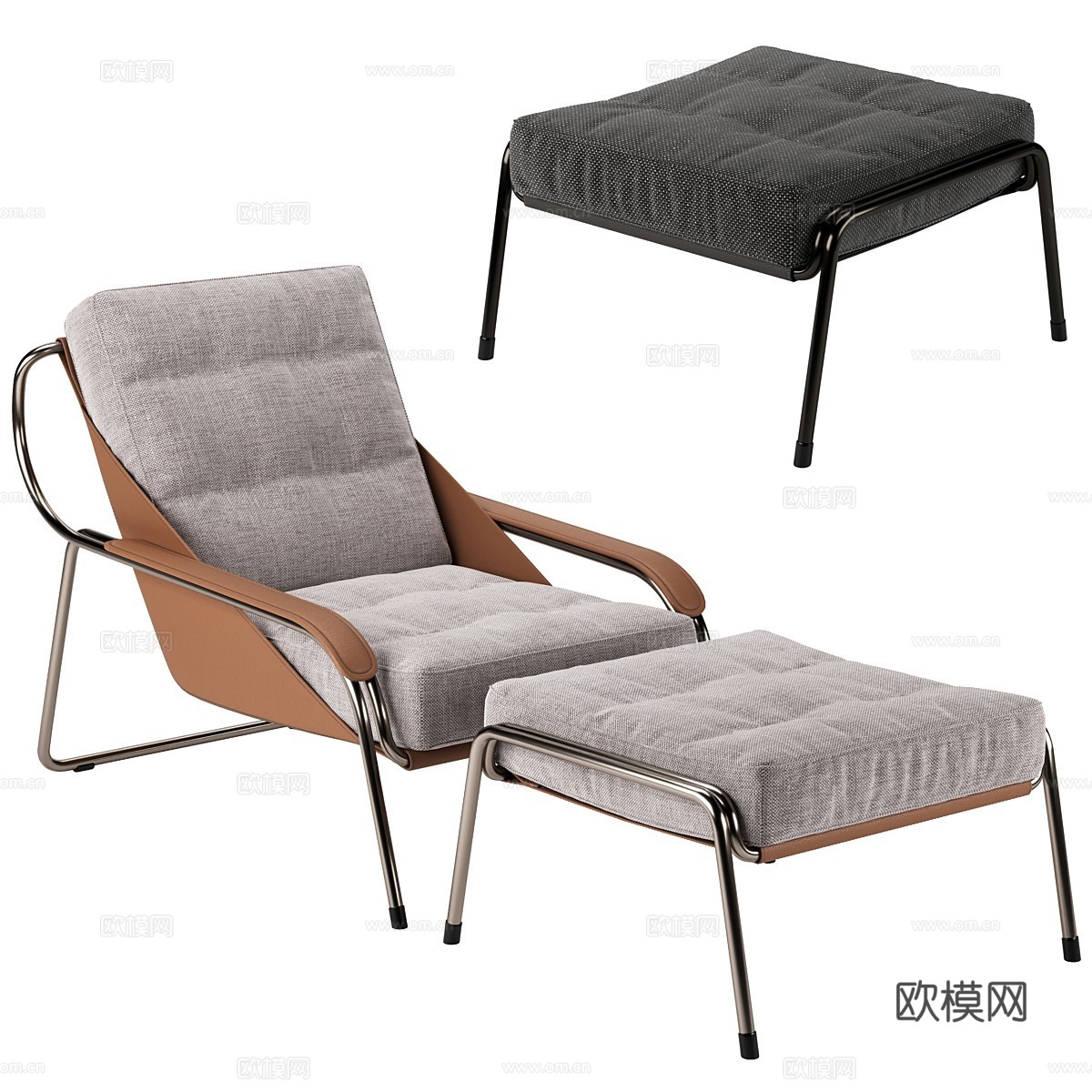 现代意式 Maggiolina 扶手椅3d模型