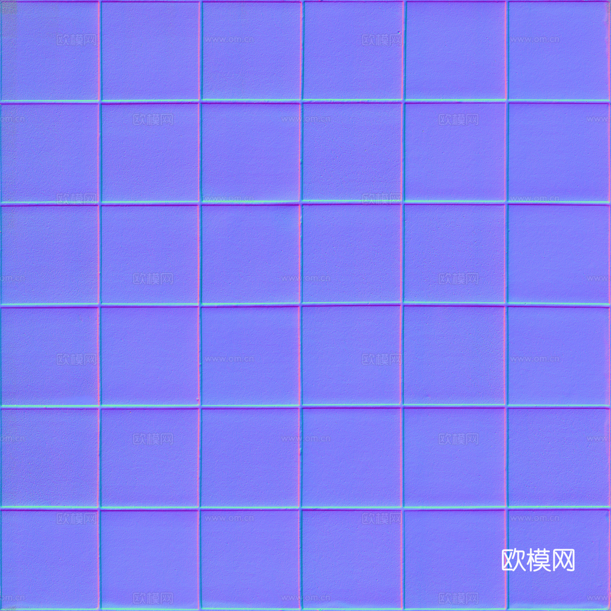 无缝土黄色仿古砖地砖户外砖 PBR材质贴图 2k