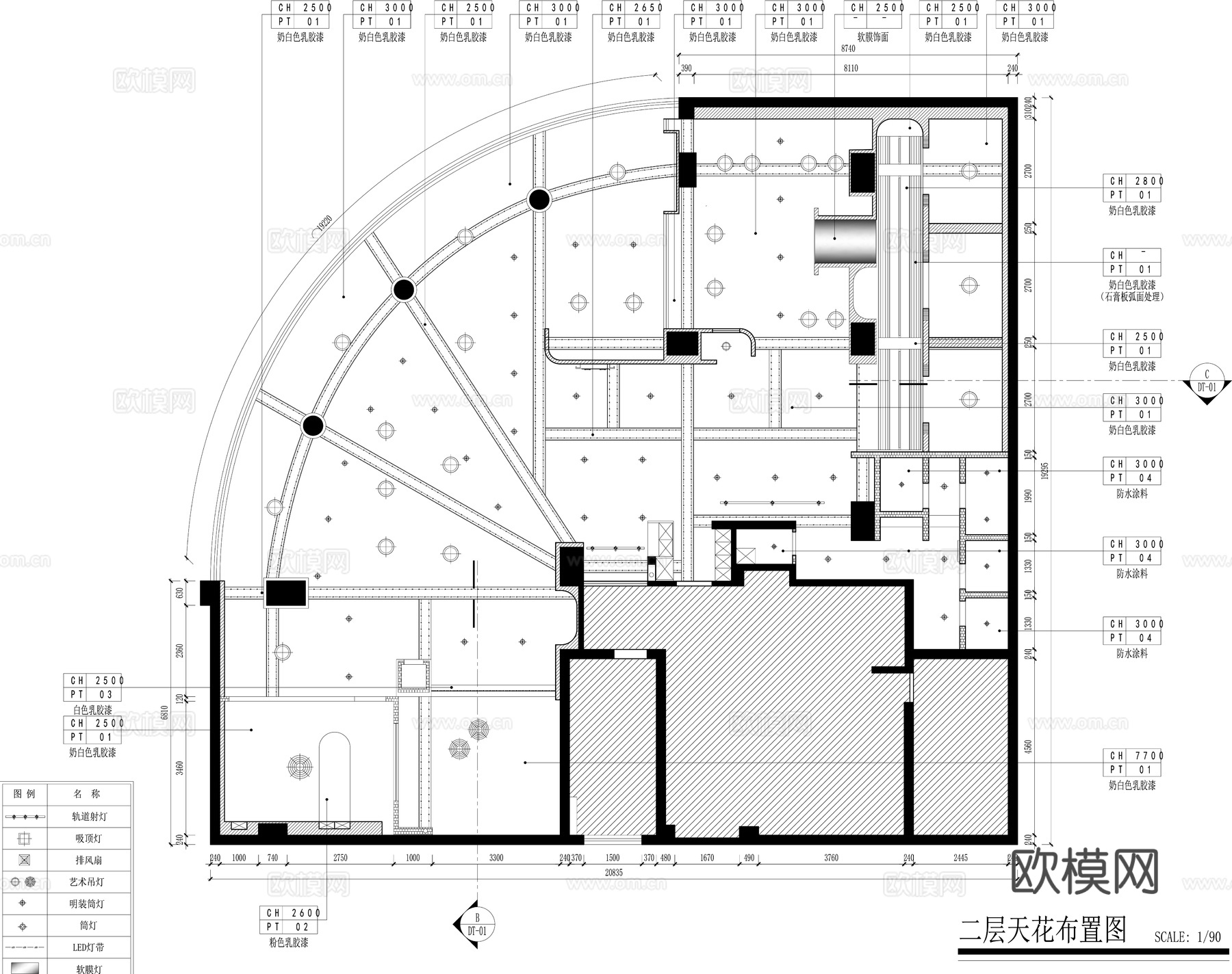 西餐厅餐饮空间施工图cad施工图
