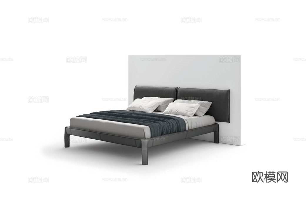 Cassina 双人床3d模型下载（渲染图1）
