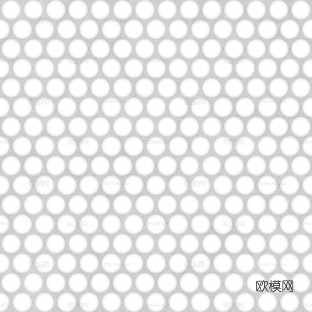 无缝拼色圆形马赛克瓷砖墙砖 PBR材质贴图 1k