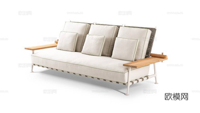 Cassina 三人沙发3d模型下载（渲染图3）