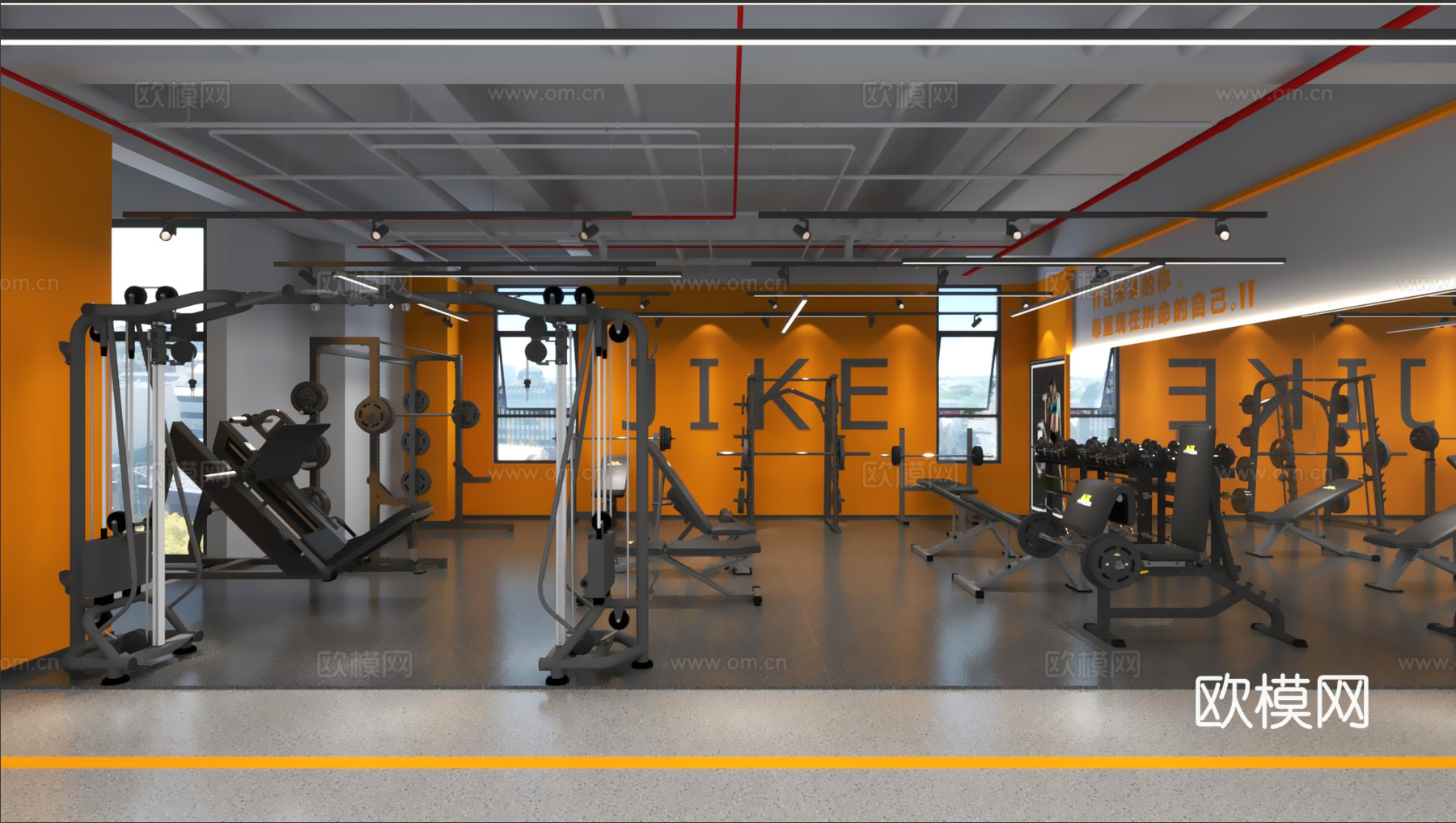 健身房3d模型下载