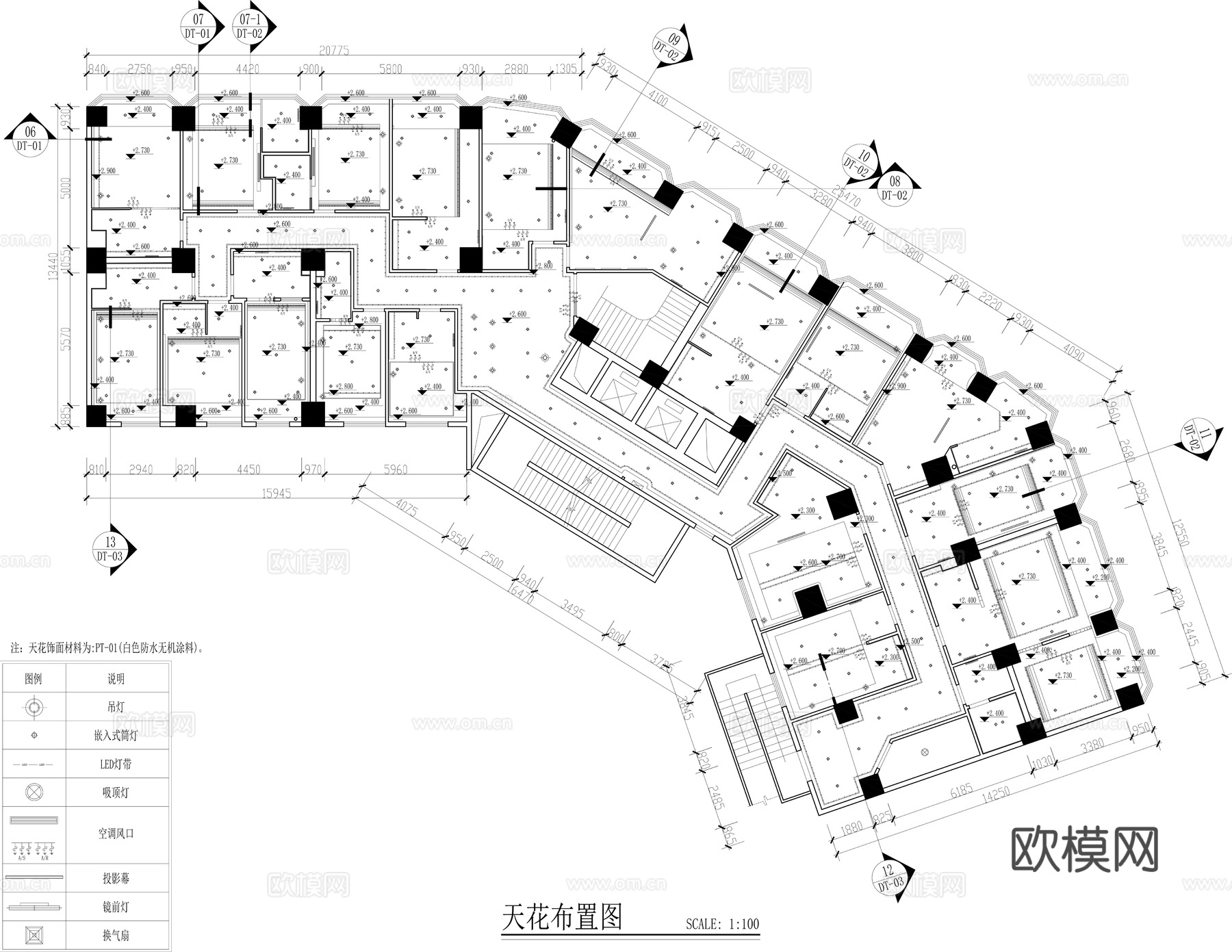 酒店施工图cad施工图