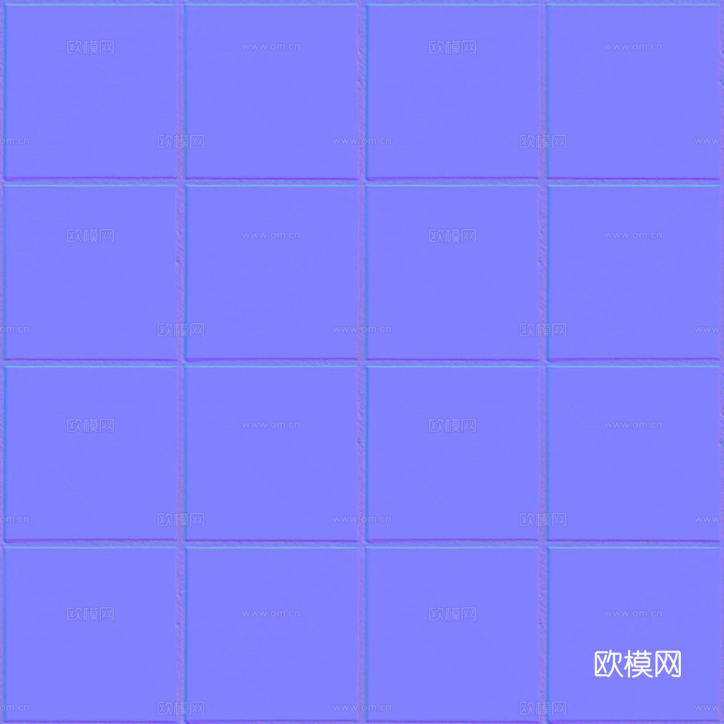 无缝灰色方形瓷砖墙砖地砖户外砖 PBR材质贴图 1k