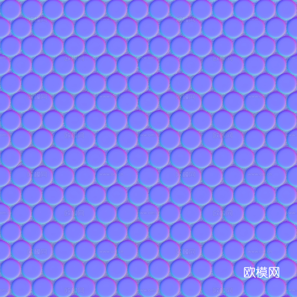 无缝棕色圆形马赛克瓷砖墙砖 PBR材质贴图 1k