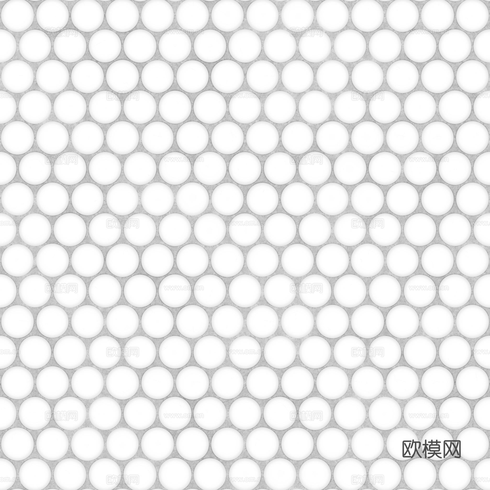 无缝棕色圆形马赛克瓷砖墙砖 PBR材质贴图 2k