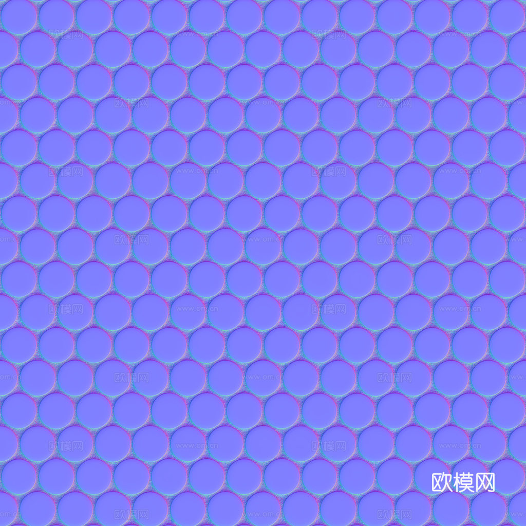 无缝黑白拼色圆形马赛克瓷砖墙砖 PBR材质贴图 1k
