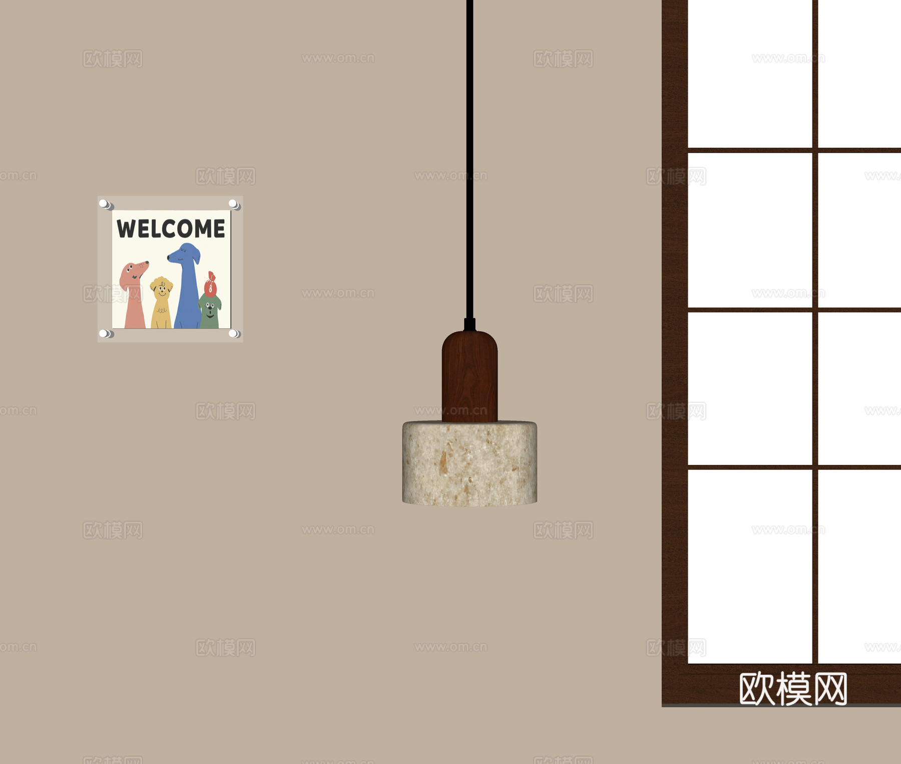 现代吊灯 床头吊灯 吧台吊灯 儿童挂画su模型