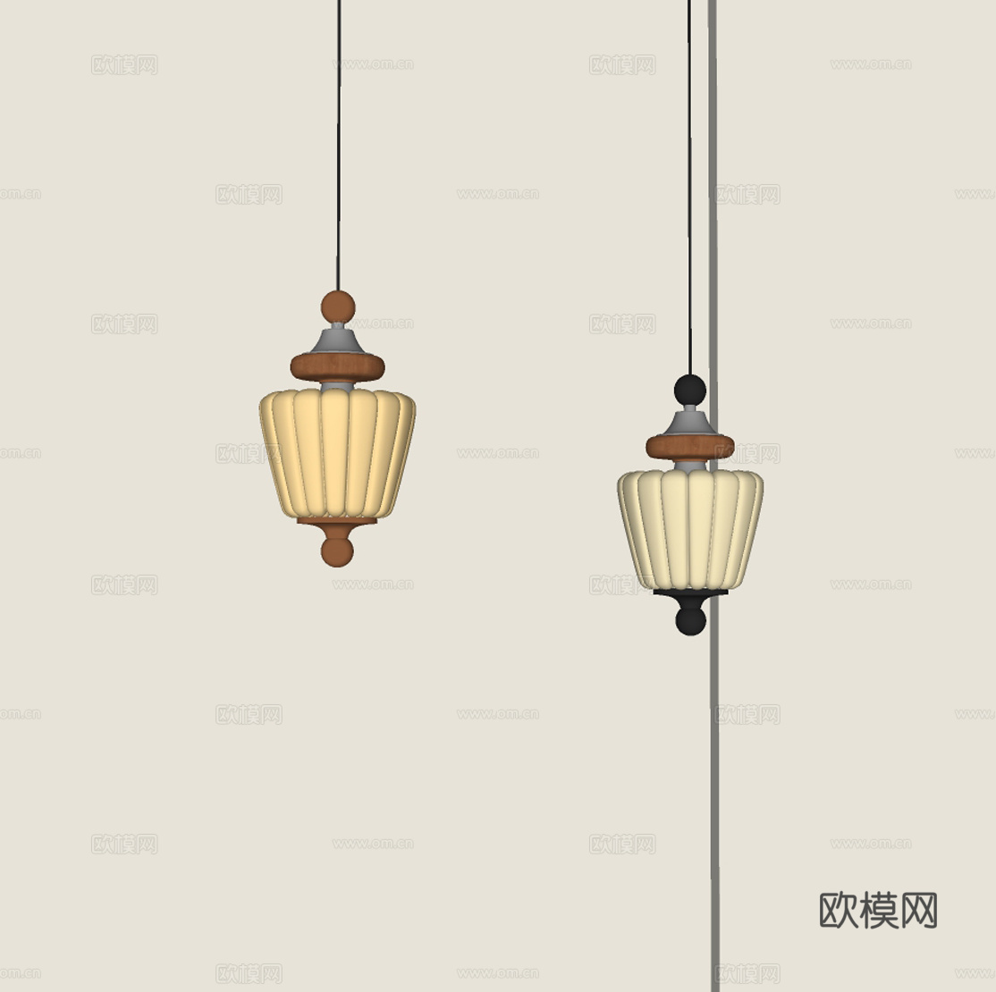 法式中古小吊灯su模型
