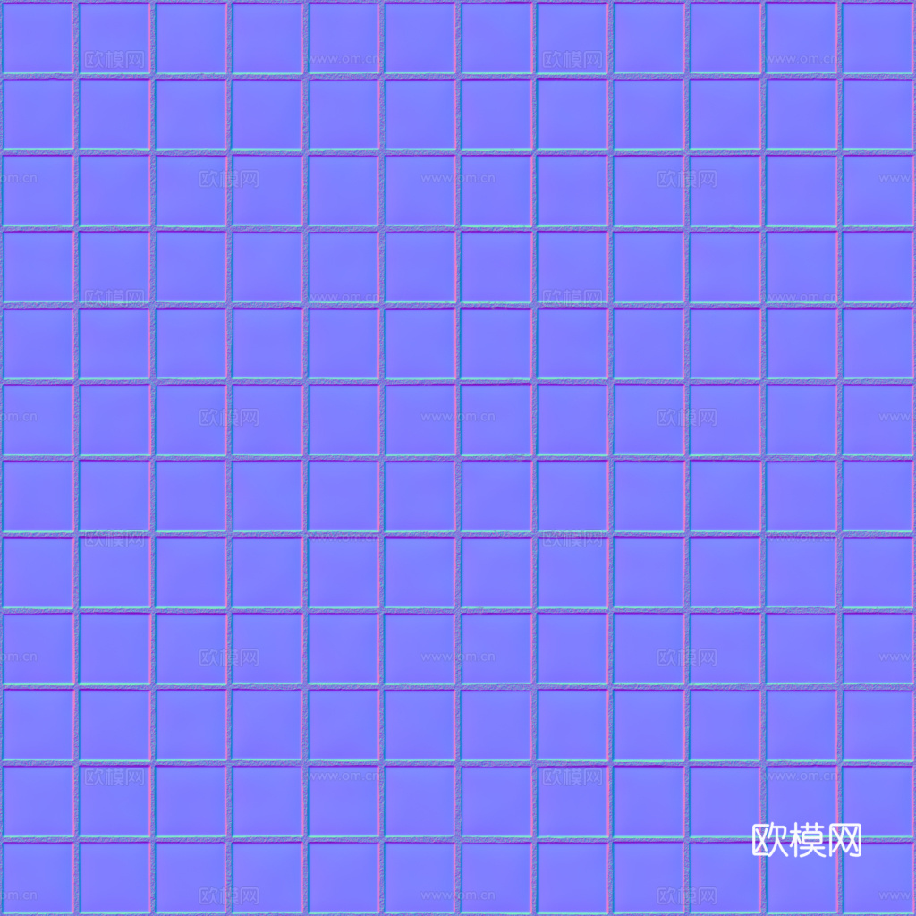 无缝白色马赛克瓷砖墙砖 PBR材质贴图 1k