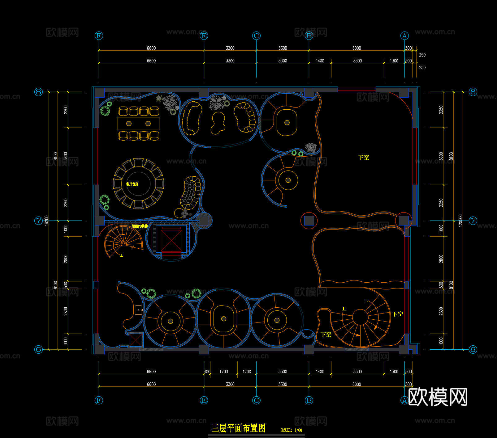 茶餐厅施工图cad施工图