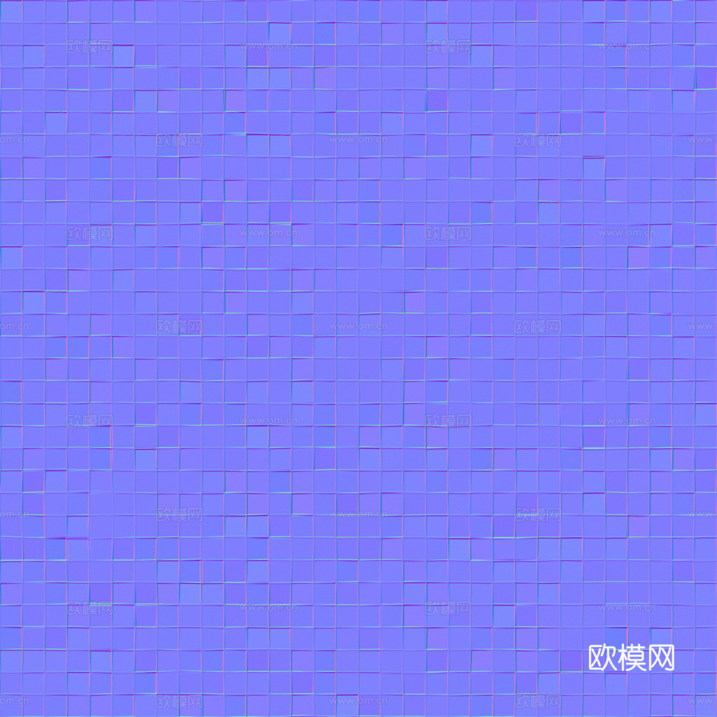 无缝墨绿马赛克瓷砖 PBR材质贴图 1k