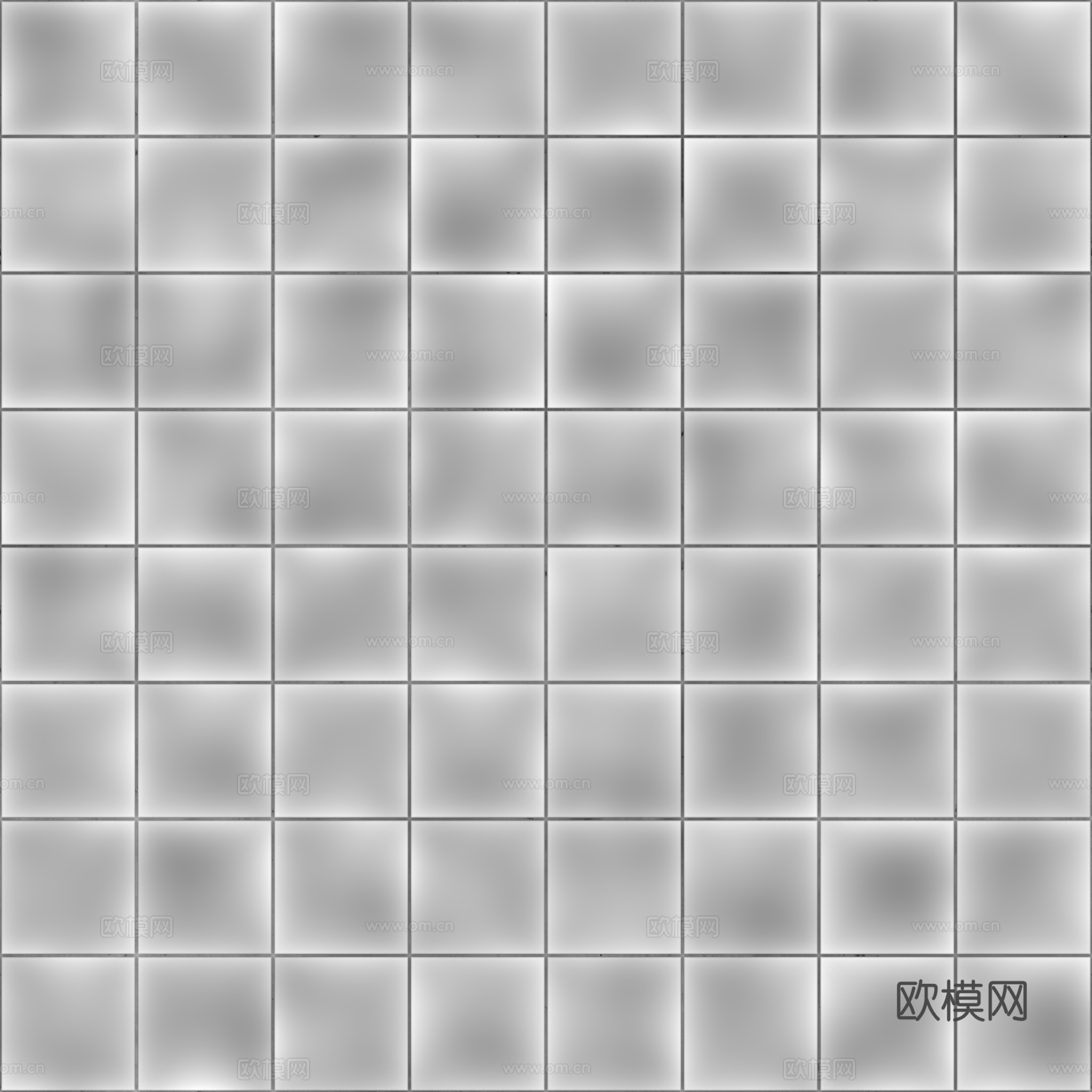 无缝纯黑方砖马赛克瓷砖墙砖 PBR材质贴图 2k