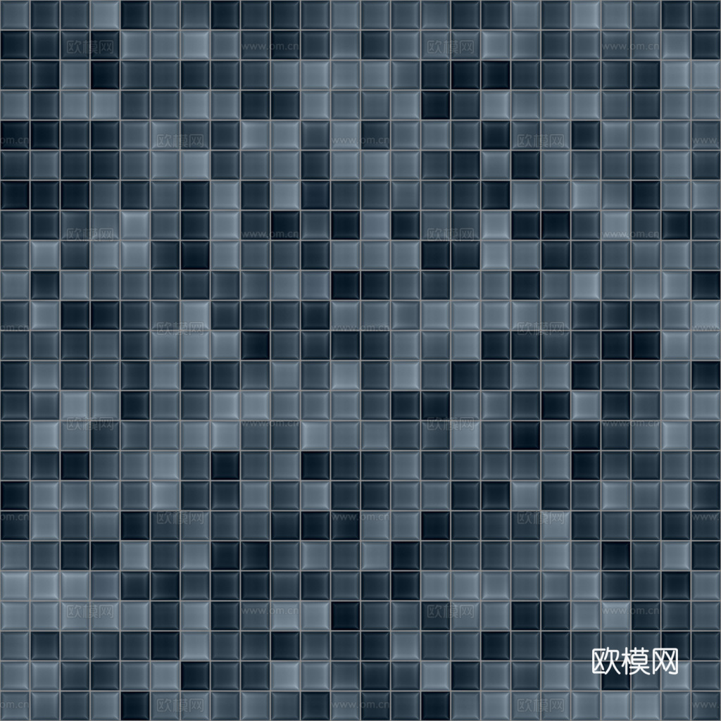 无缝水墨色马赛克瓷砖 PBR材质贴图 1k