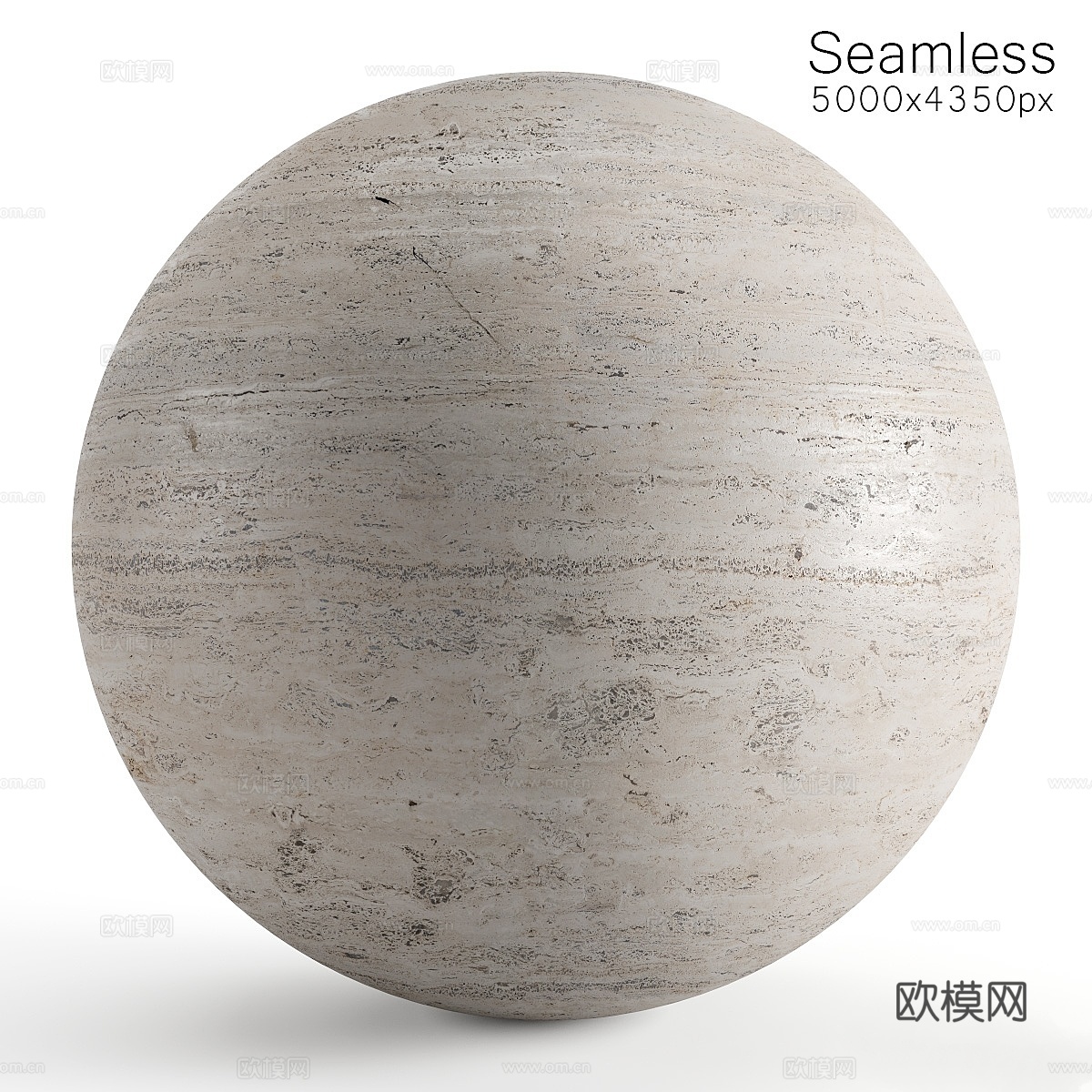 石灰华。无缝材料和板材3d模型