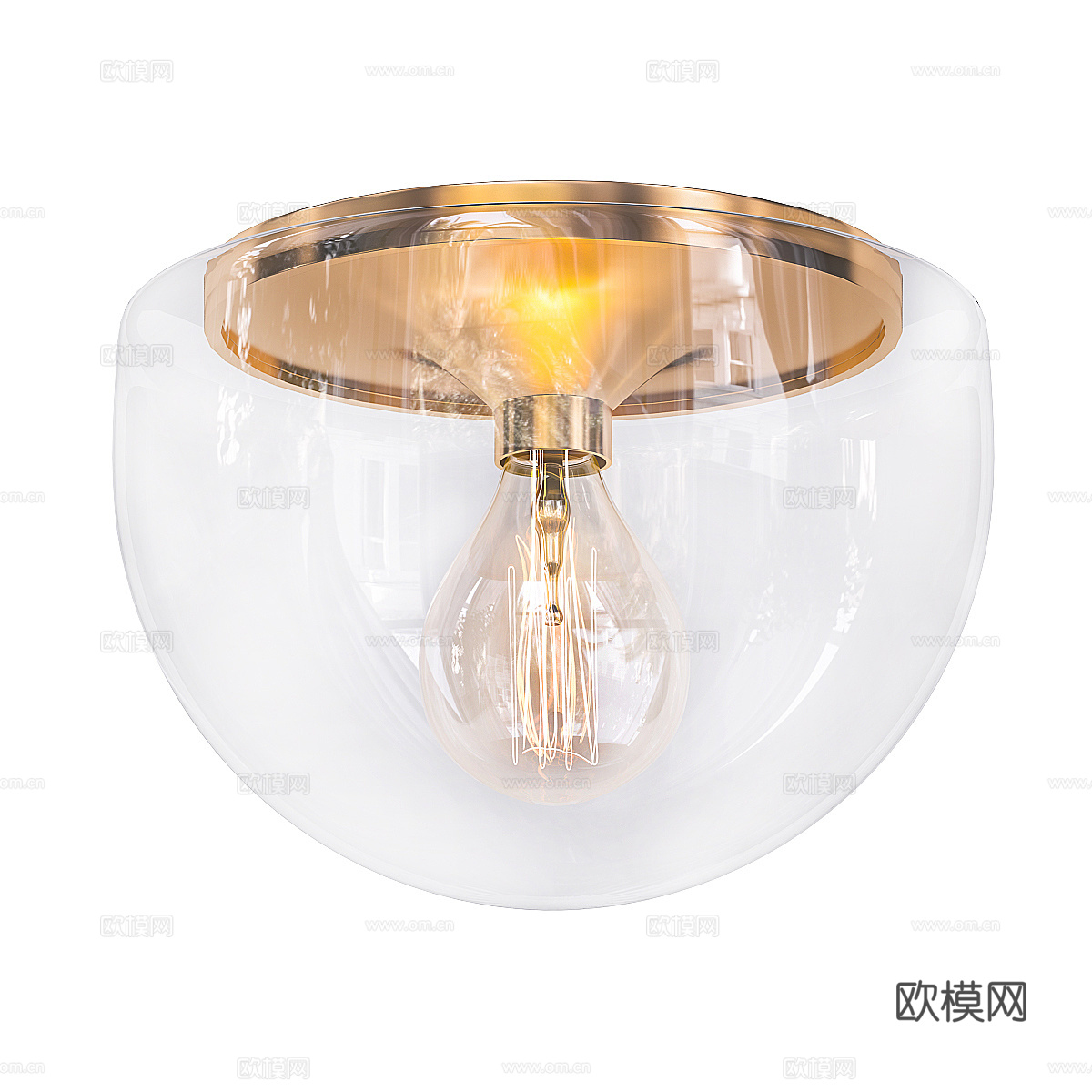 现代轻奢玻璃吸顶灯3d模型下载