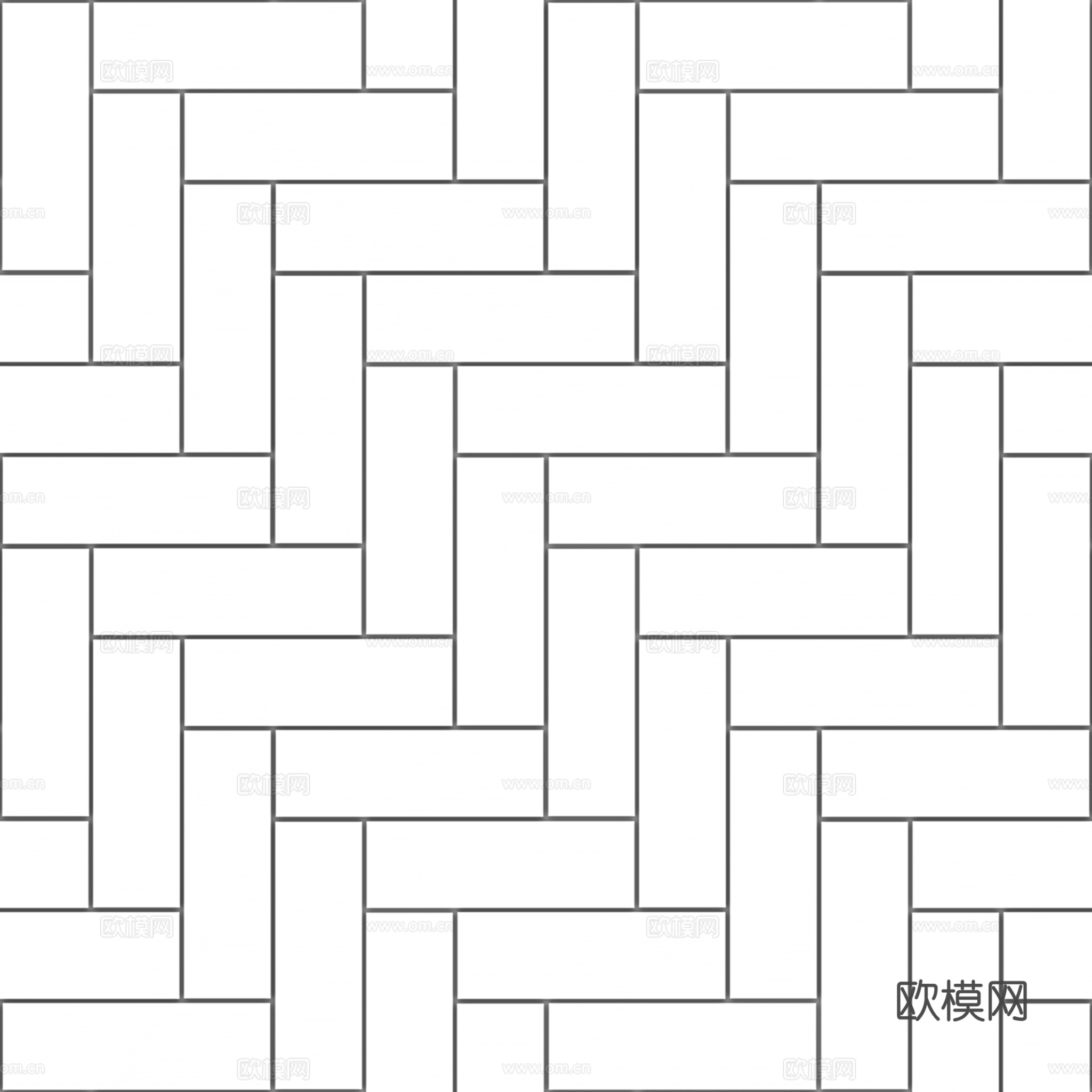 无缝黑色直角拼人字拼瓷砖地砖 PBR材质贴图 2k