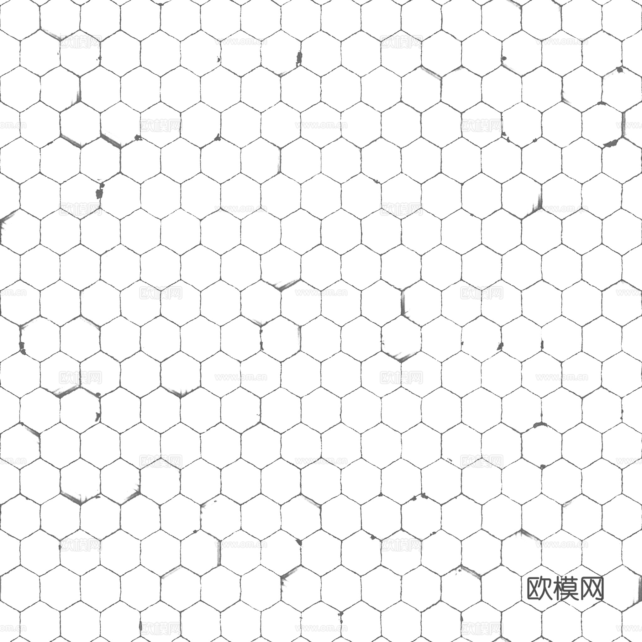 无缝拼色六角马赛克瓷砖墙砖户外砖 PBR材质贴图 2k
