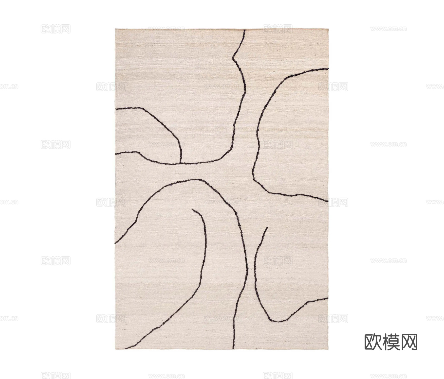 米白色几何地毯
