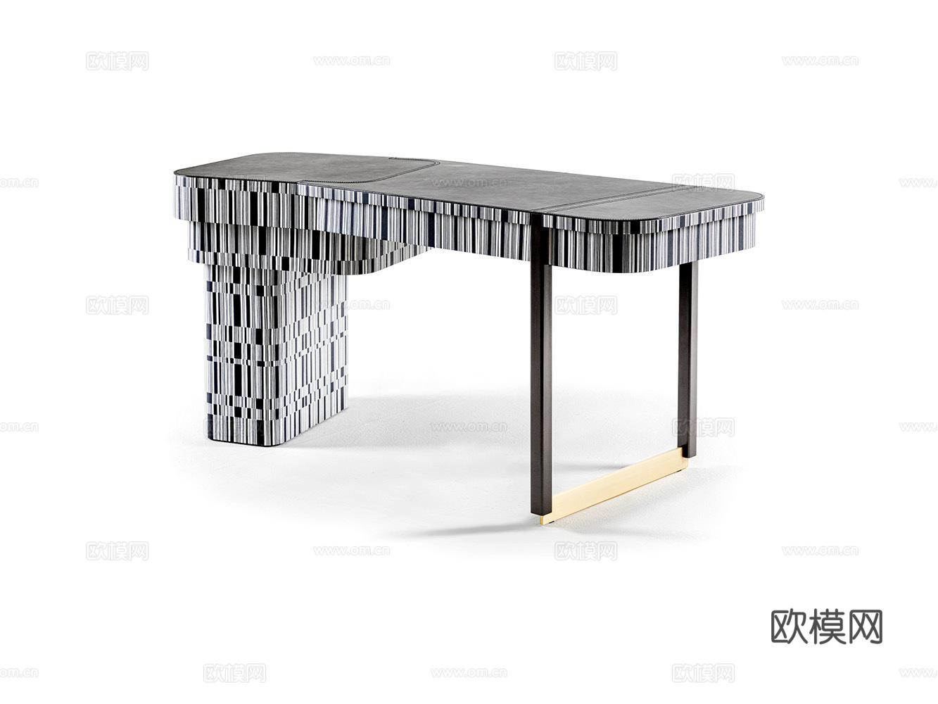 CORNELIO CAPPELLINI 意式黑白书桌3d模型下载（渲染图1）