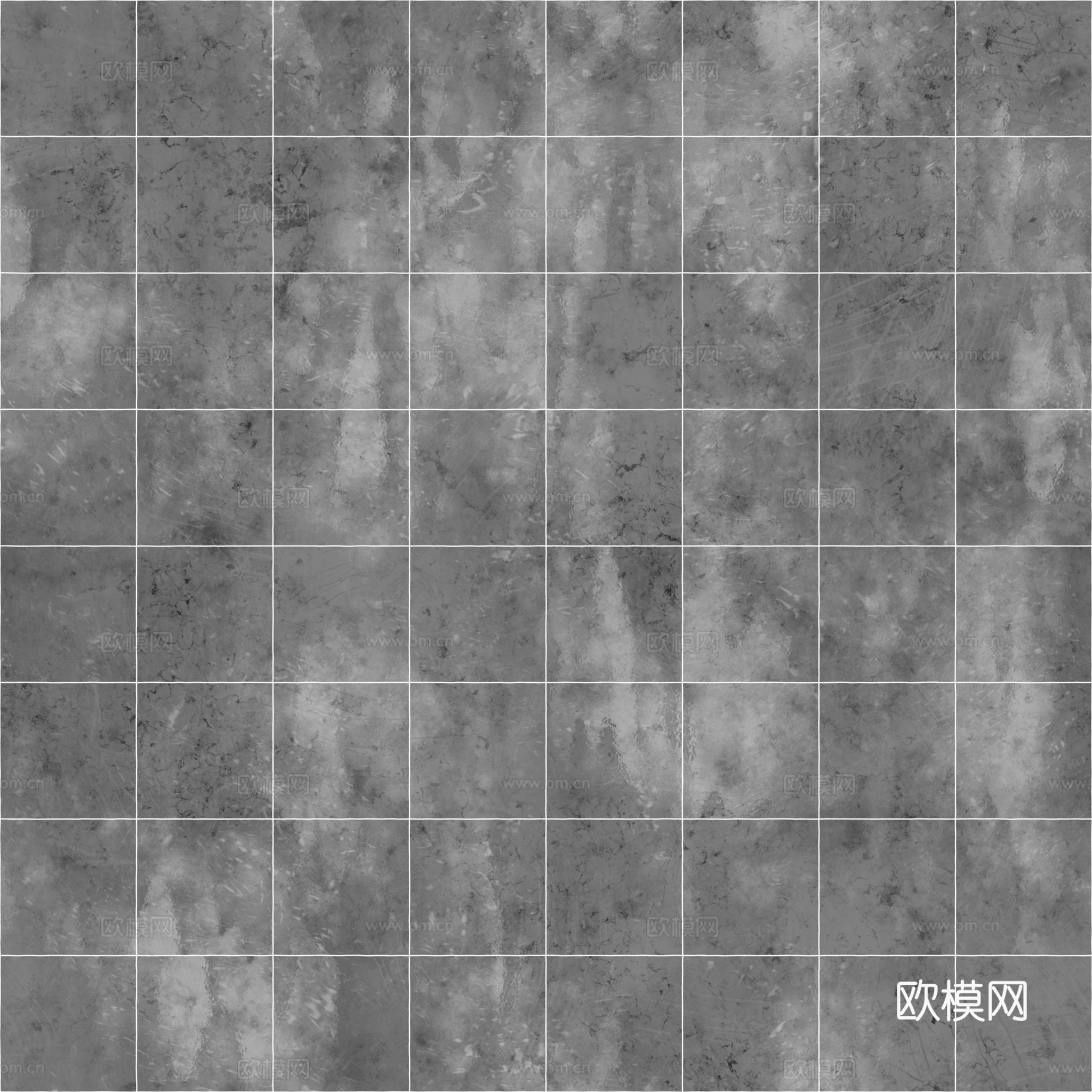 无缝水磨石瓷砖地砖 PBR材质贴图 2k