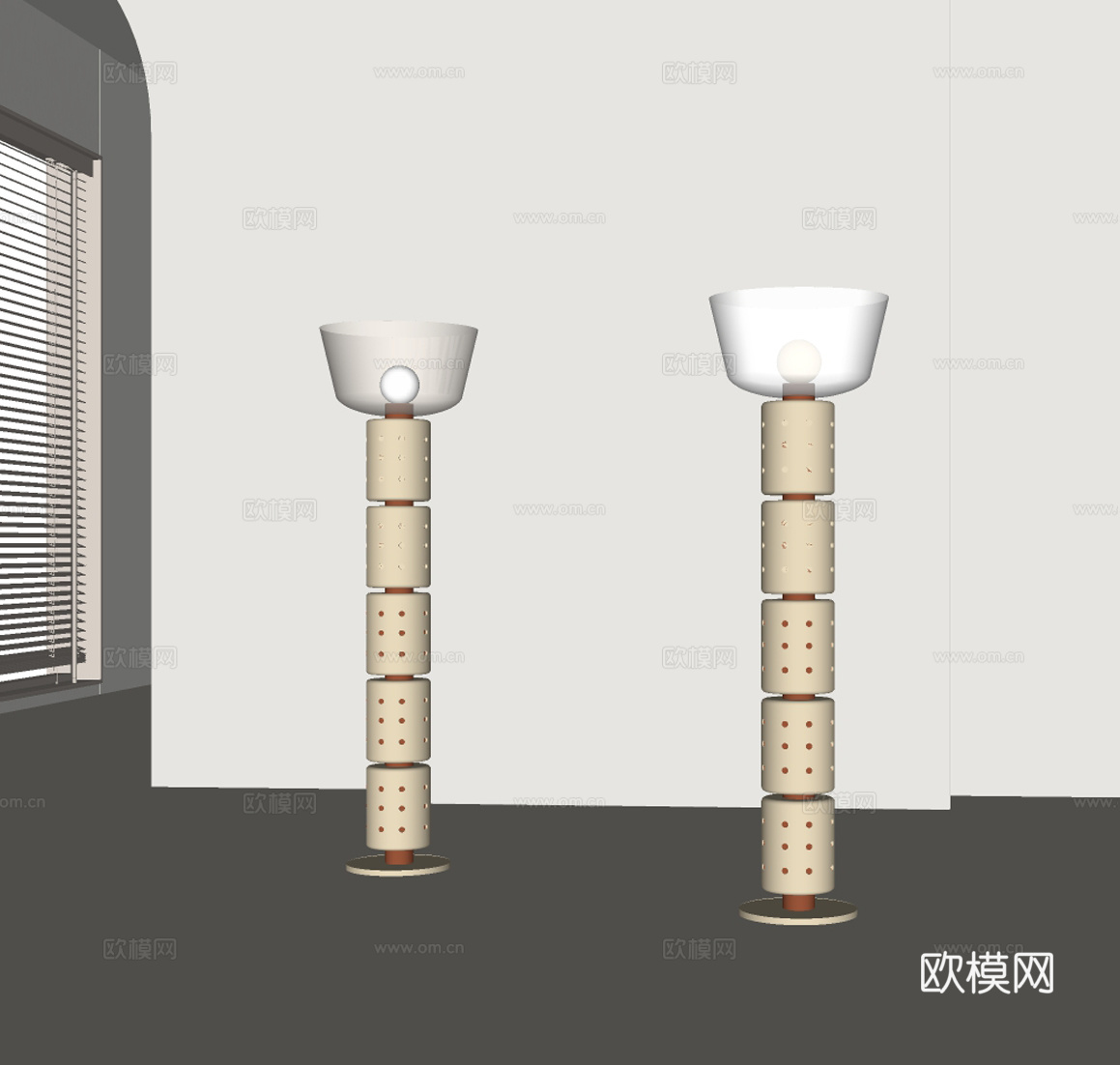 现代轻奢落地灯su模型