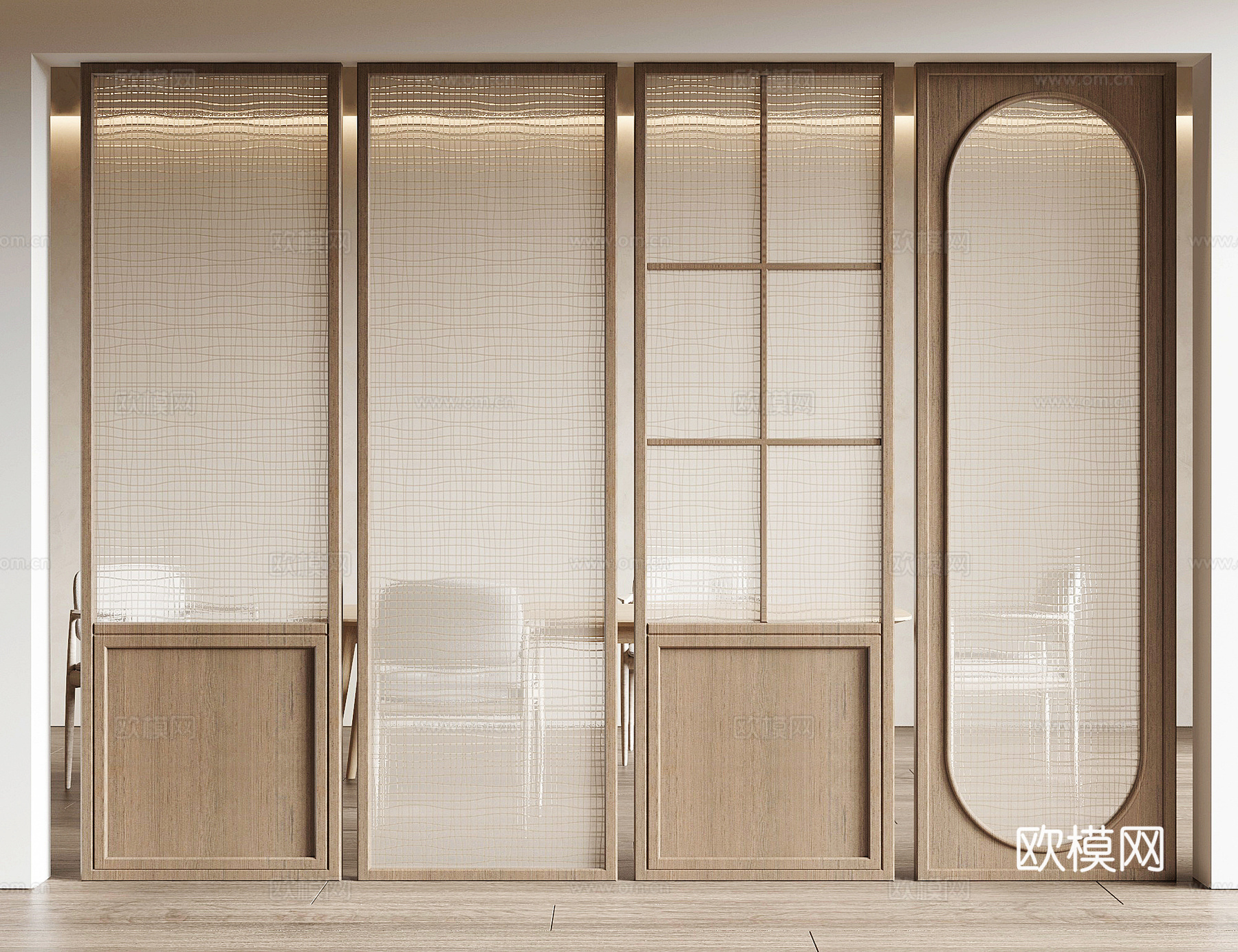 侘寂风屏风隔断3d模型下载
