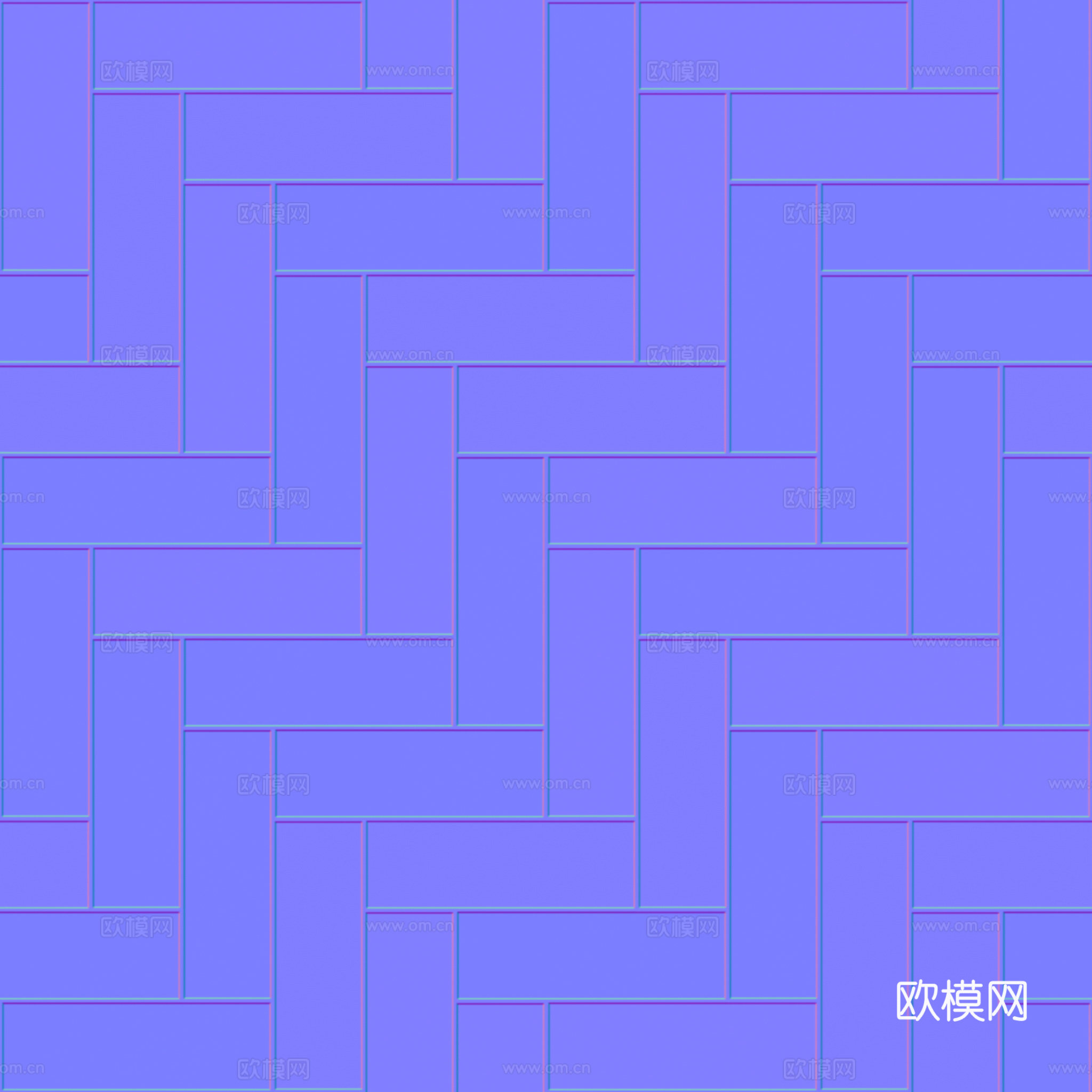 无缝黑色直角拼人字拼瓷砖地砖 PBR材质贴图 2k