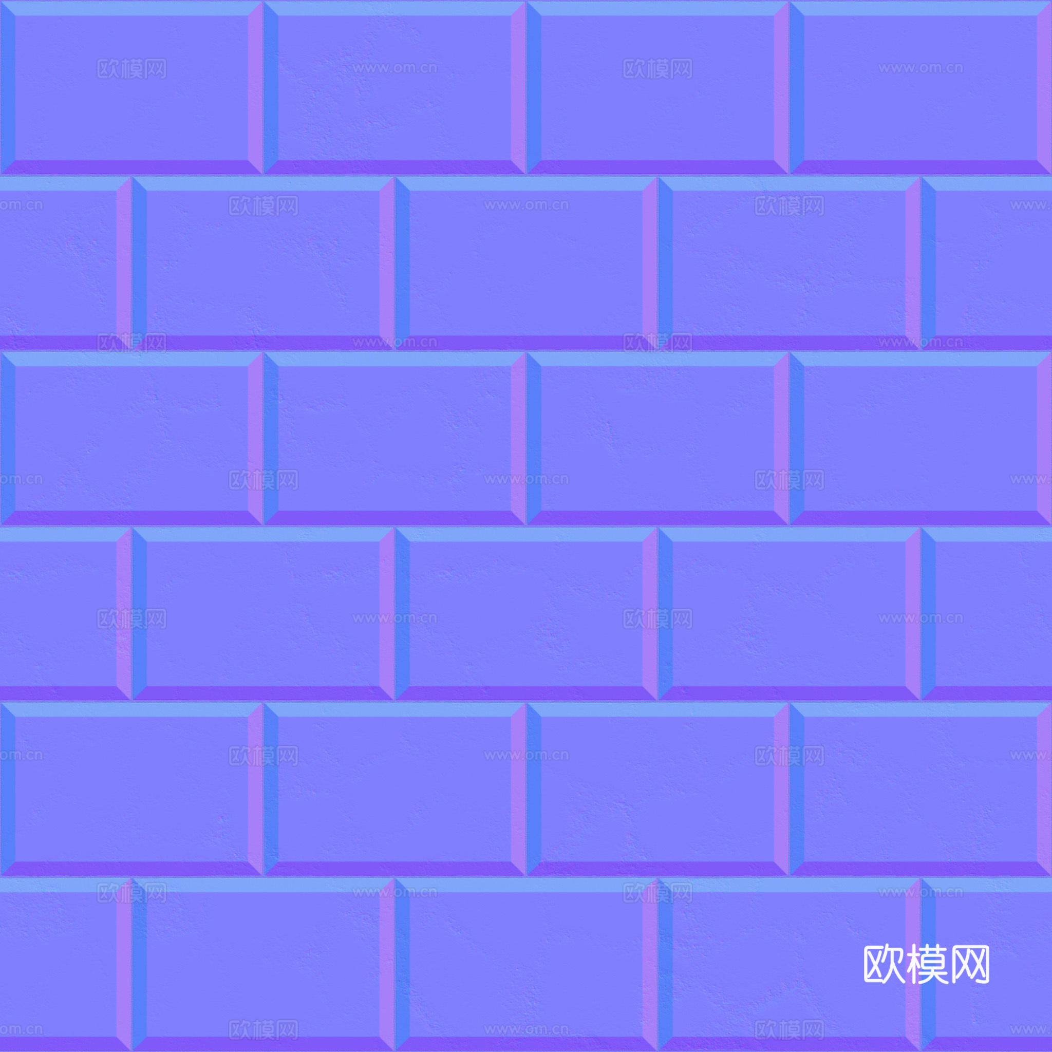 无缝白色瓷砖墙砖 PBR材质贴图 2k