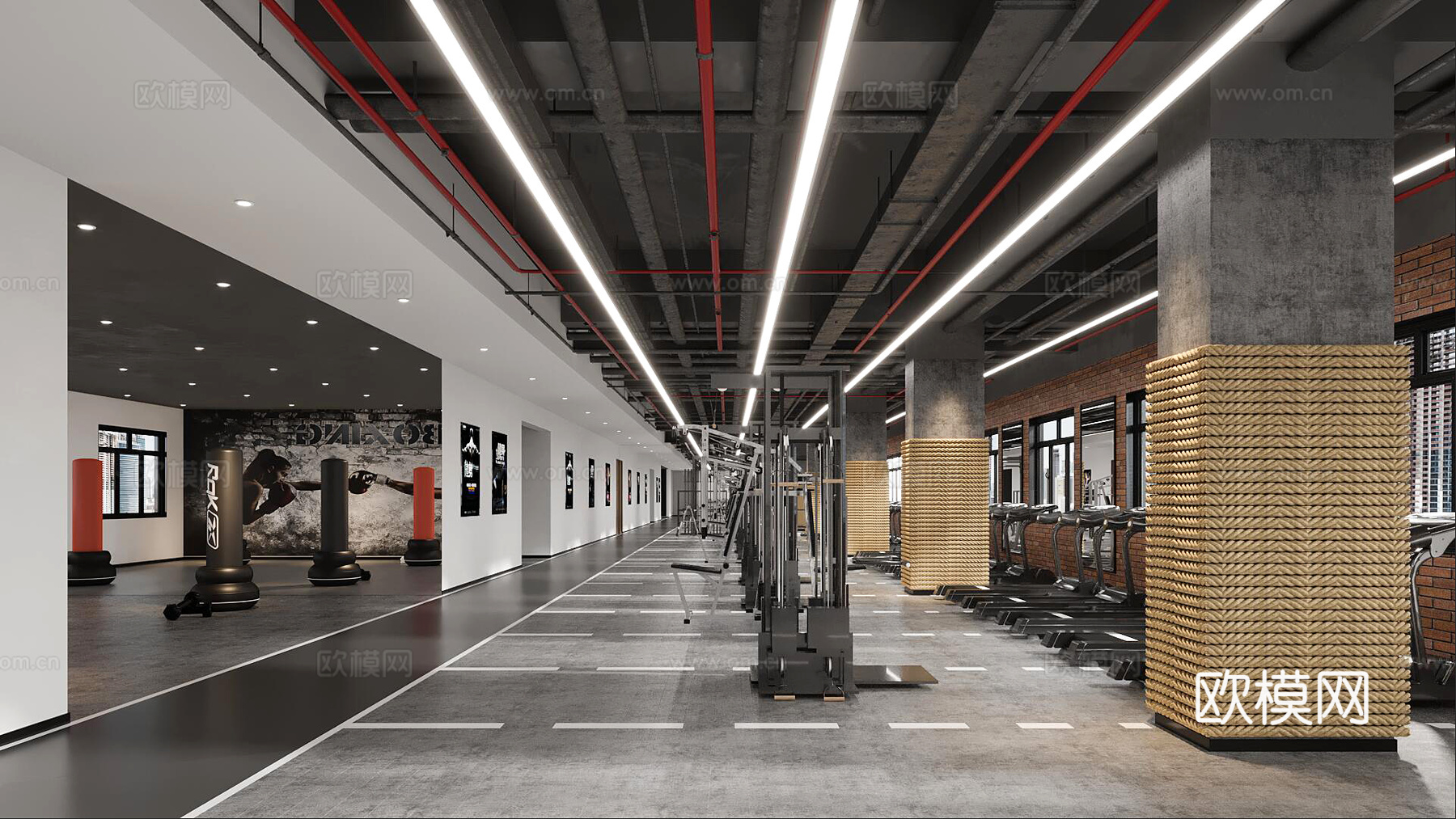 健身房3d模型下载