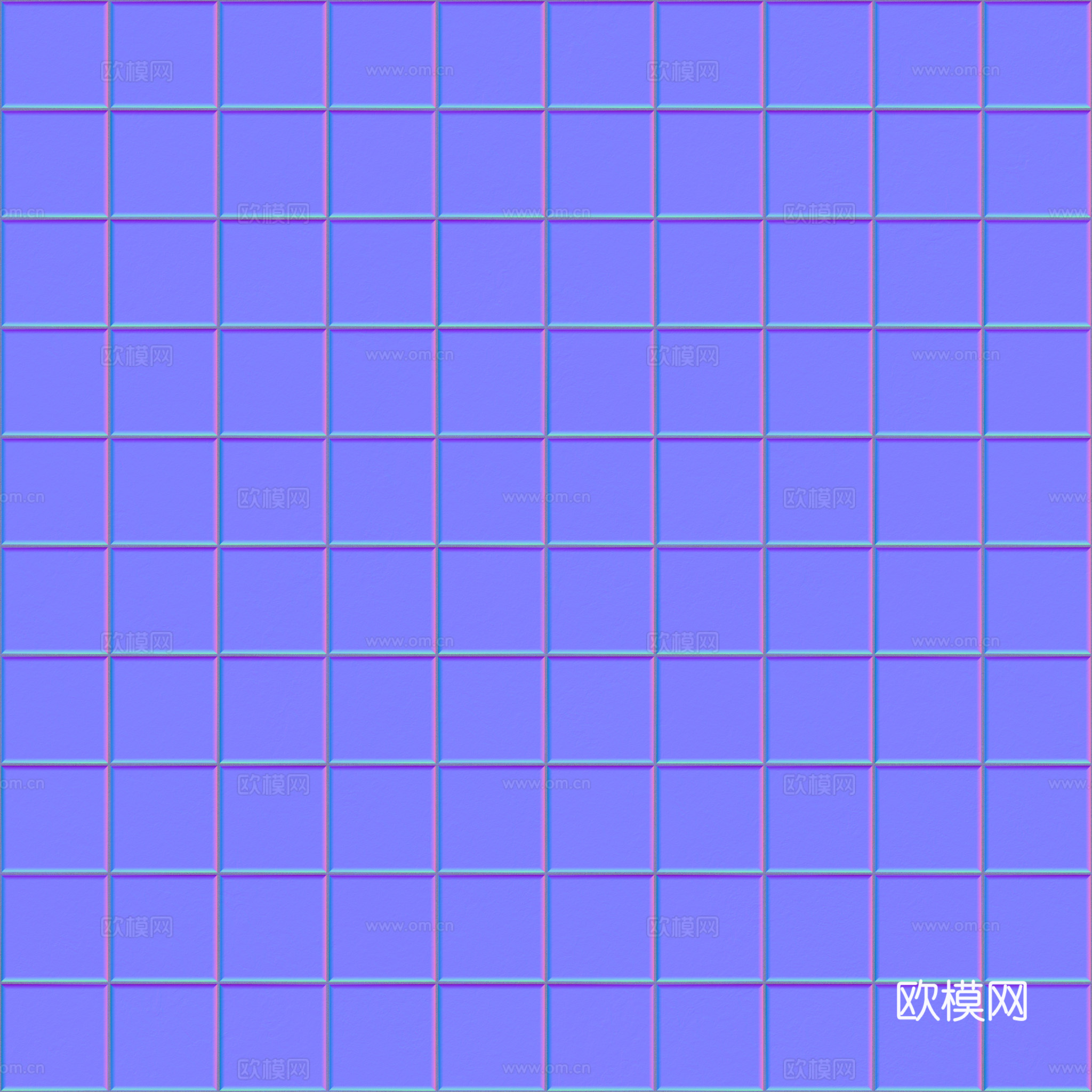 无缝小白砖方砖马赛克瓷砖 PBR材质贴图 2k