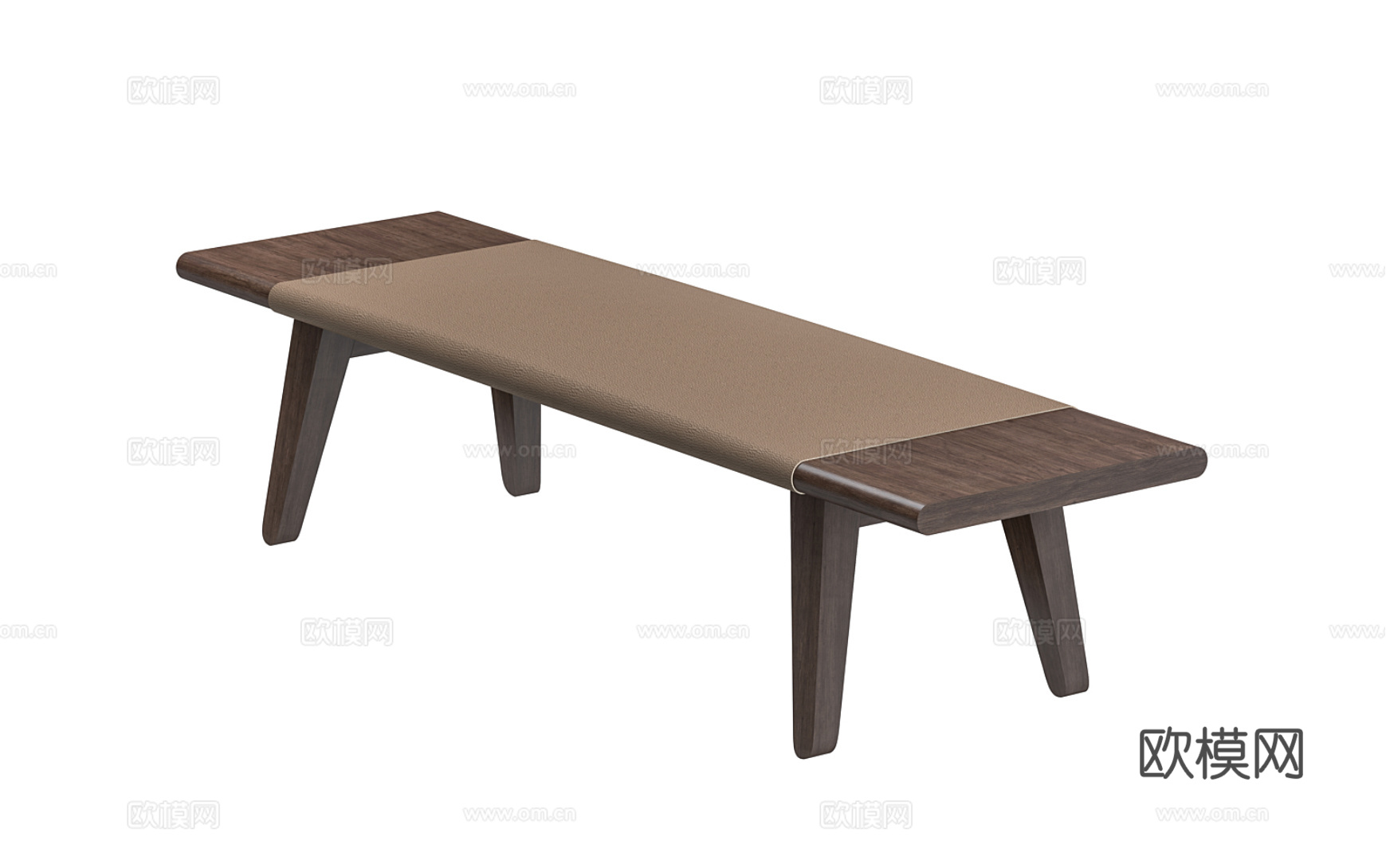 Cassina 中古风床尾凳3d模型下载（渲染图2）