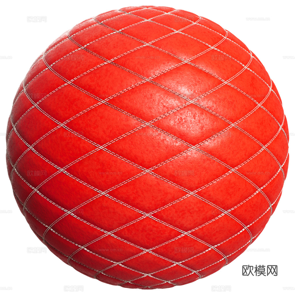 无缝红色软包皮革PBR贴图 2k
