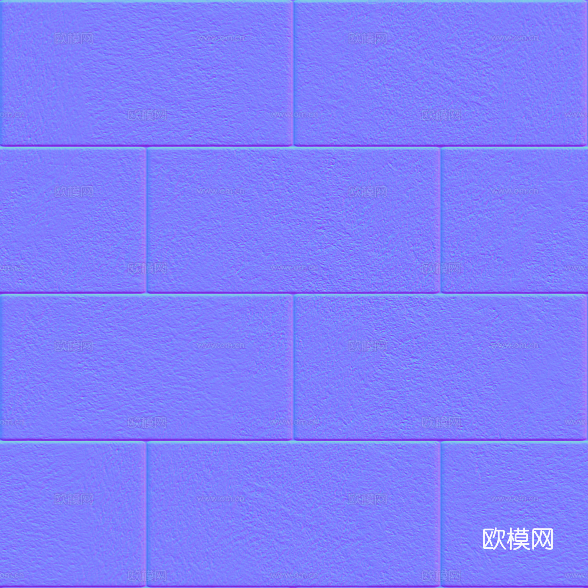 无缝麻石砖户外砖墙砖石砖 PBR材质贴图 2k