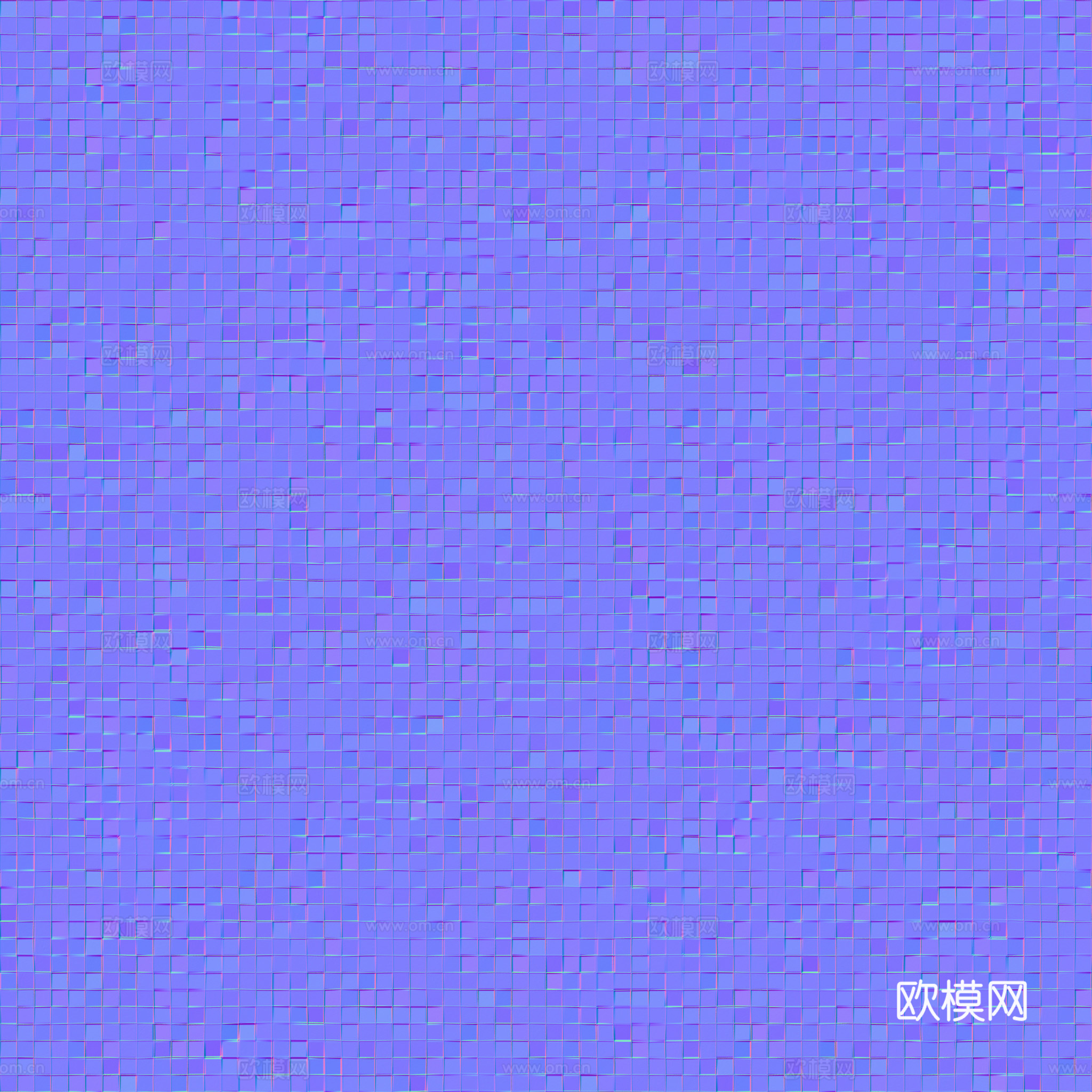 无缝绿色马赛克瓷砖 PBR材质贴图 2k