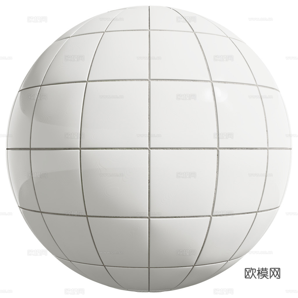 无缝小白砖方砖马赛克瓷砖 PBR材质贴图 2k