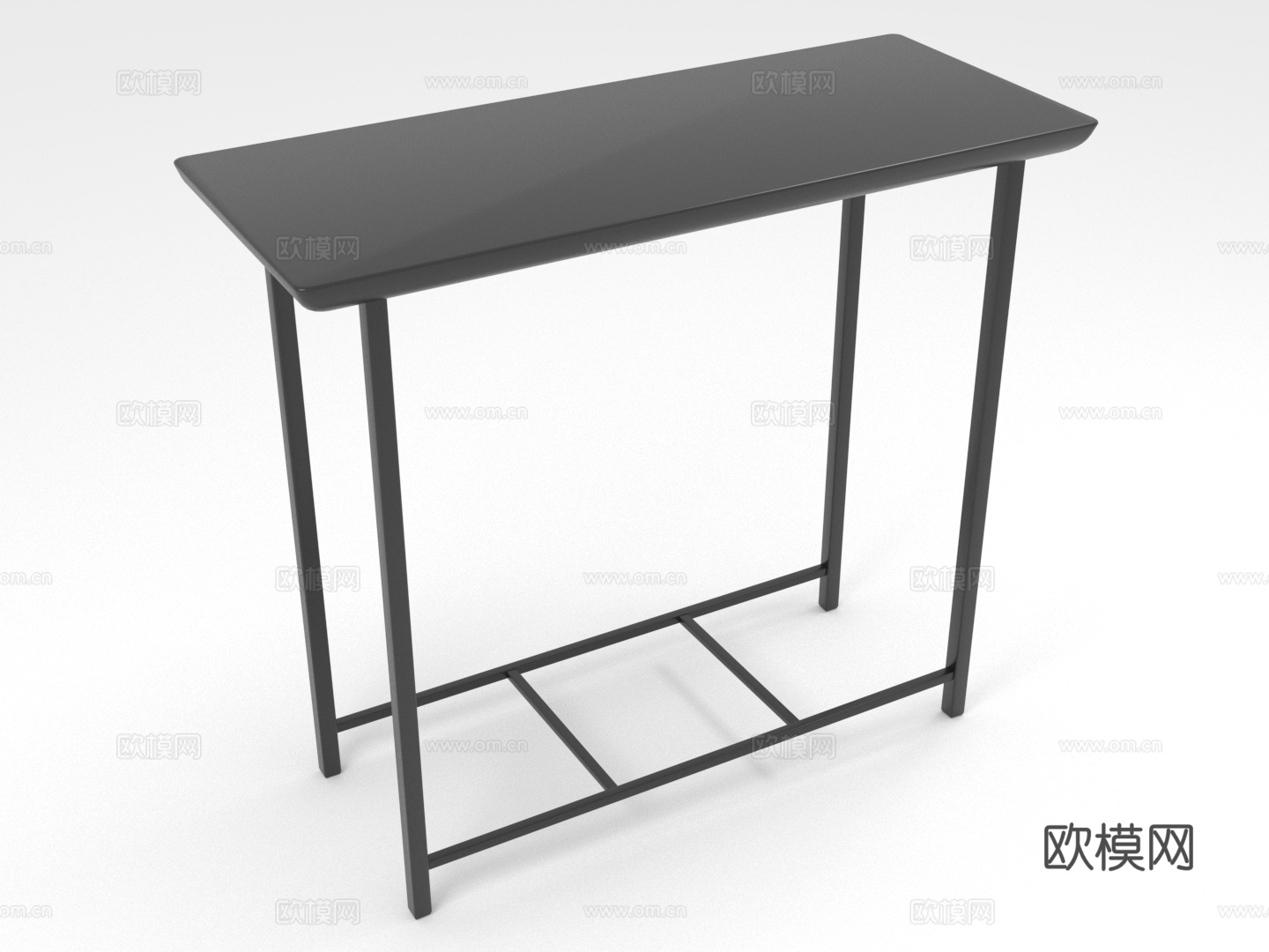 长桌 简约桌 金属桌 置物架桌 现代风格桌3d模型