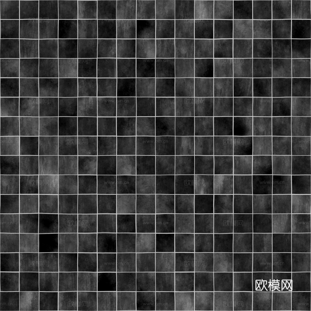 无缝青色马赛克瓷砖 PBR材质贴图 1K
