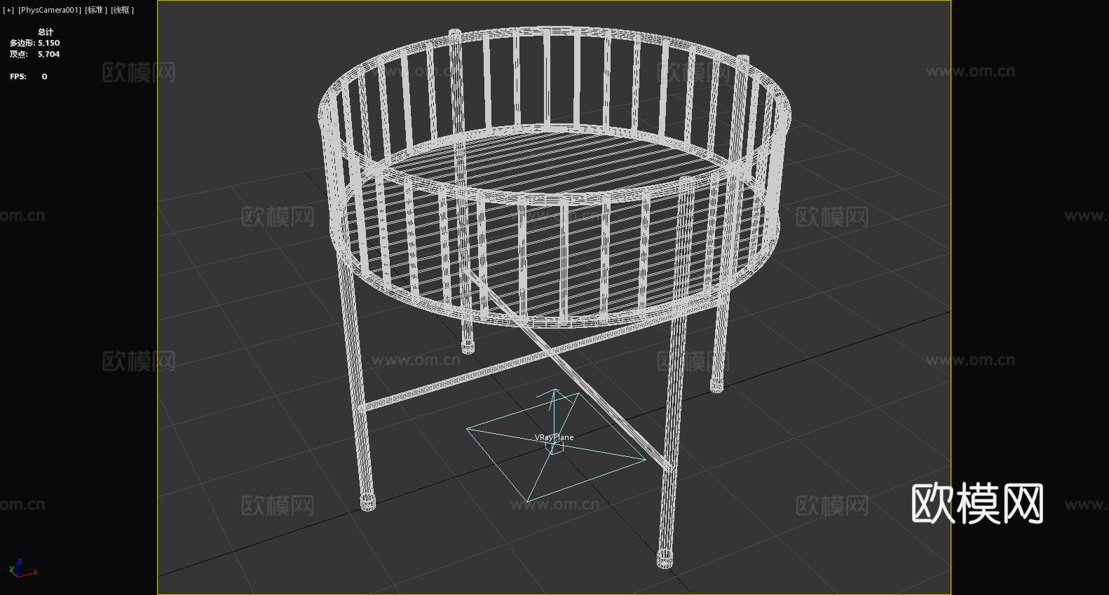 婴儿床 摇篮床 金属床 圆形床3d模型
