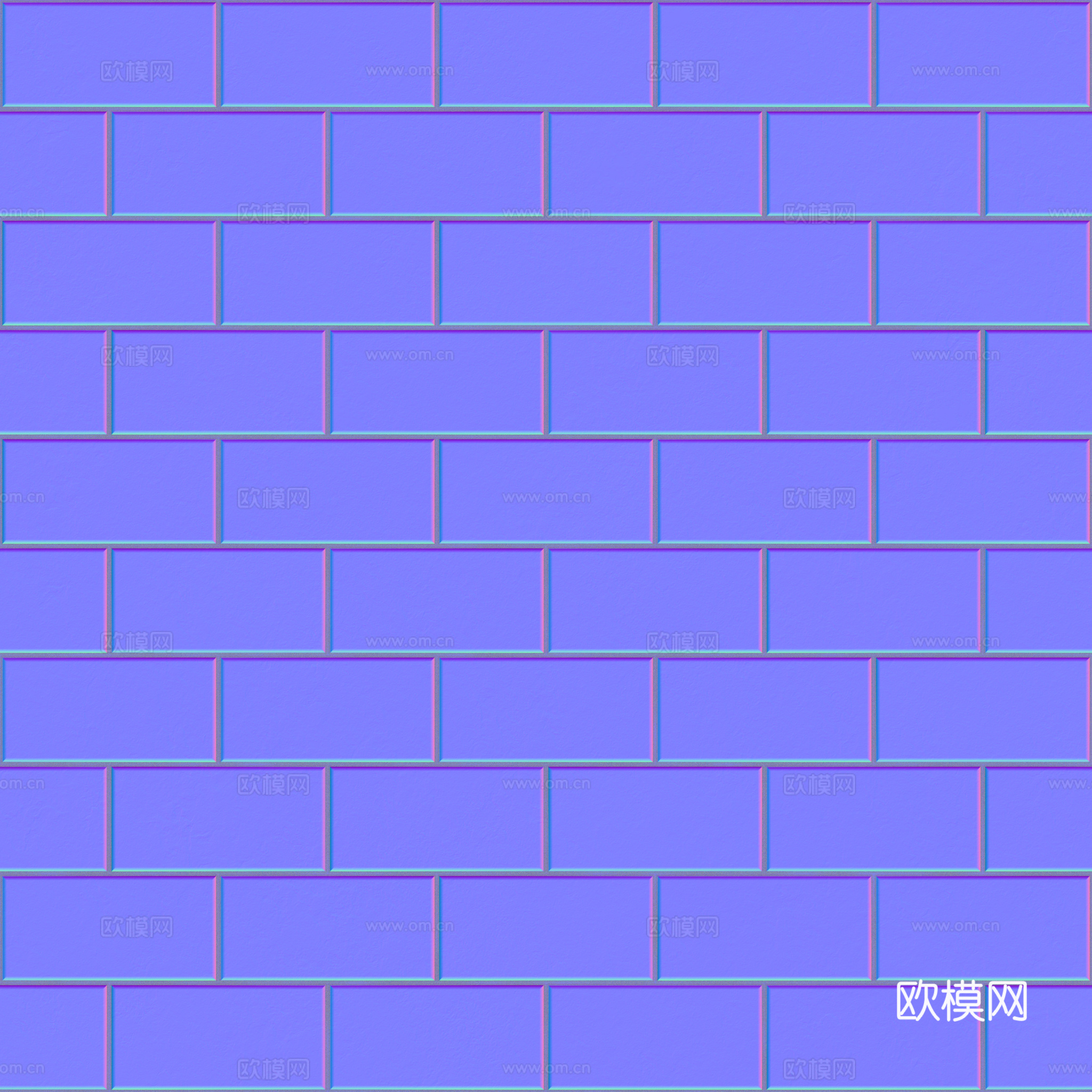 无缝红色瓷砖墙砖仿古砖 PBR材质贴图 2k
